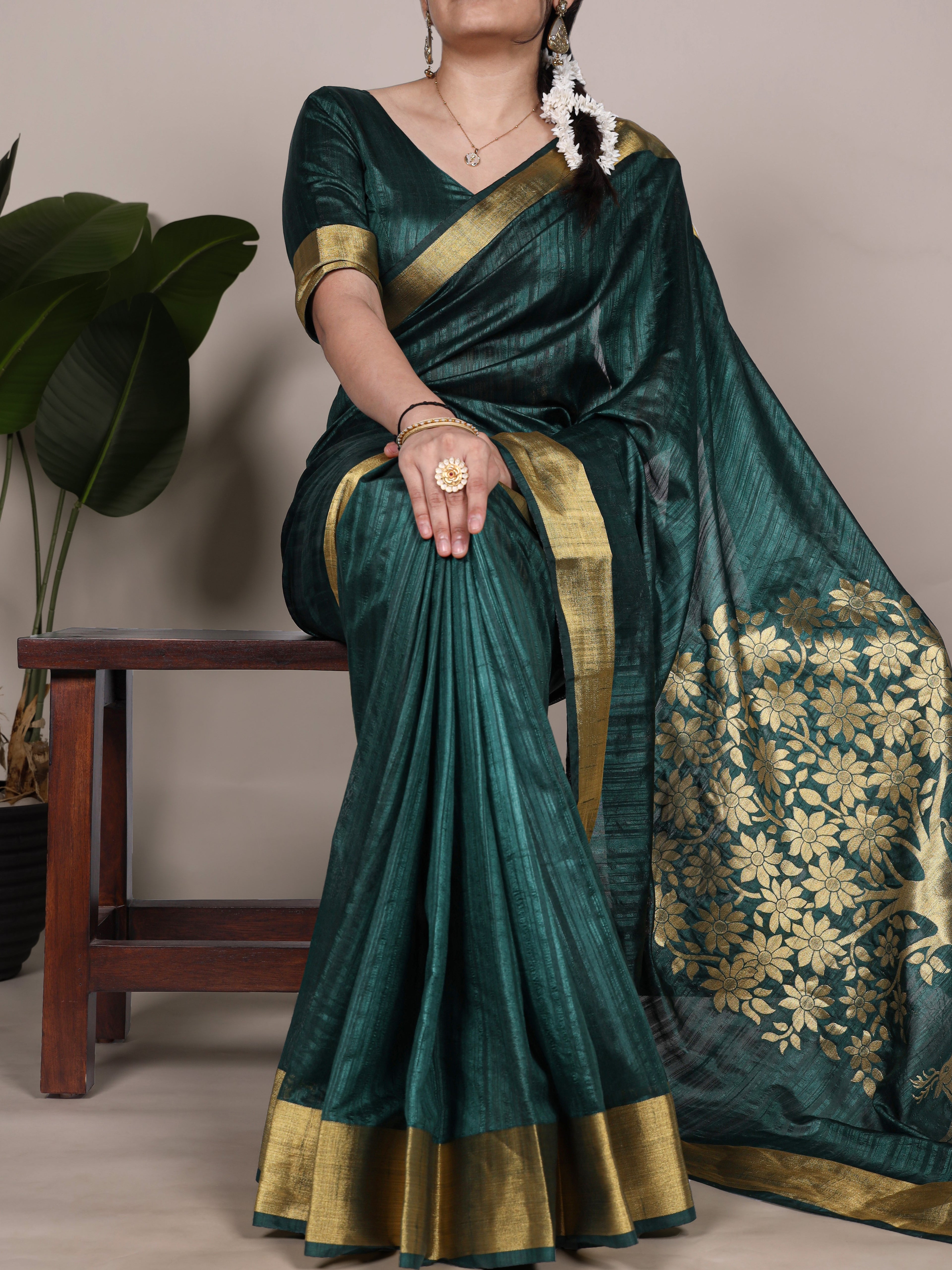 Raw Silk Zari Weaving Saree