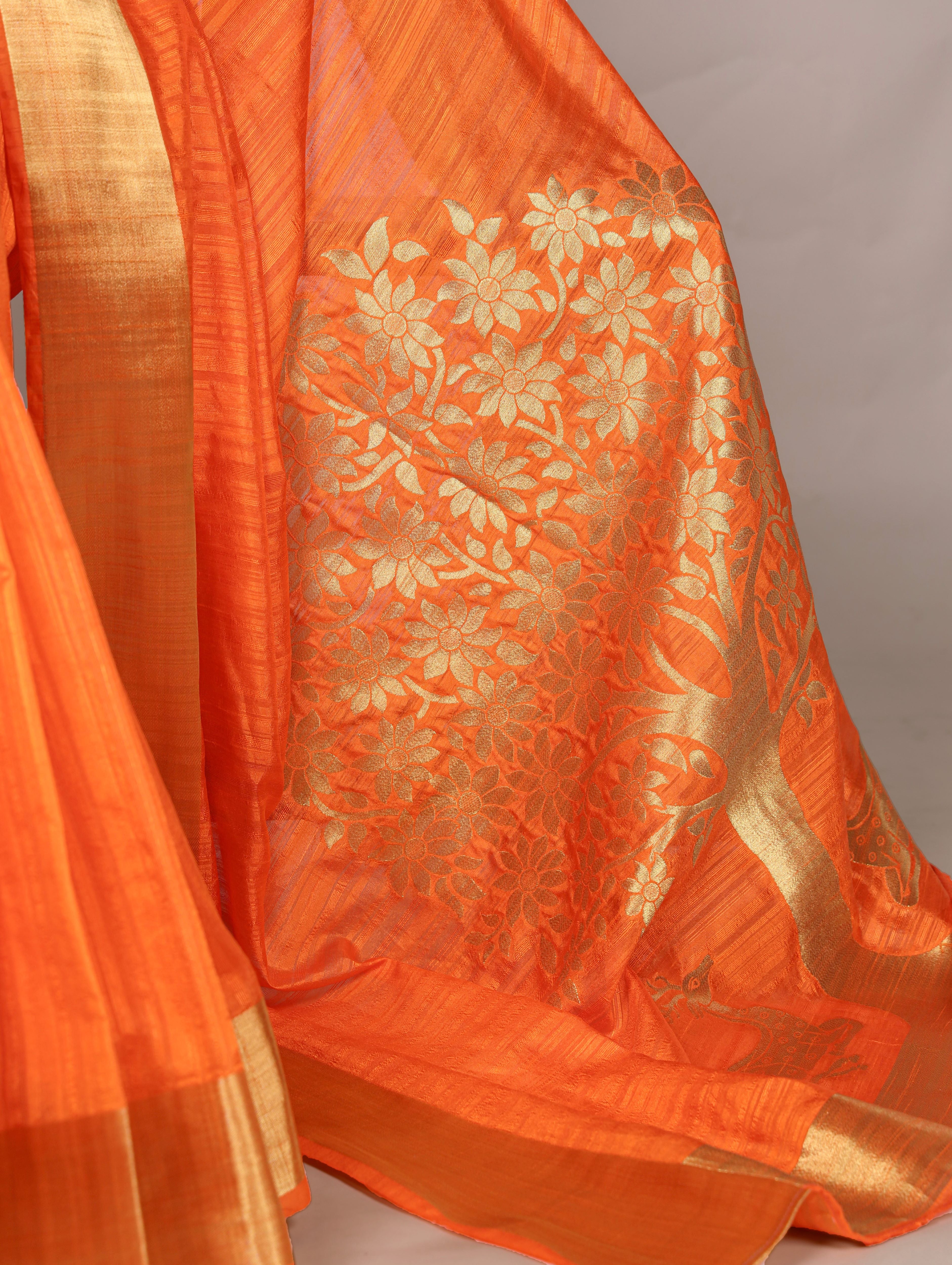 Raw Silk Zari Weaving Saree