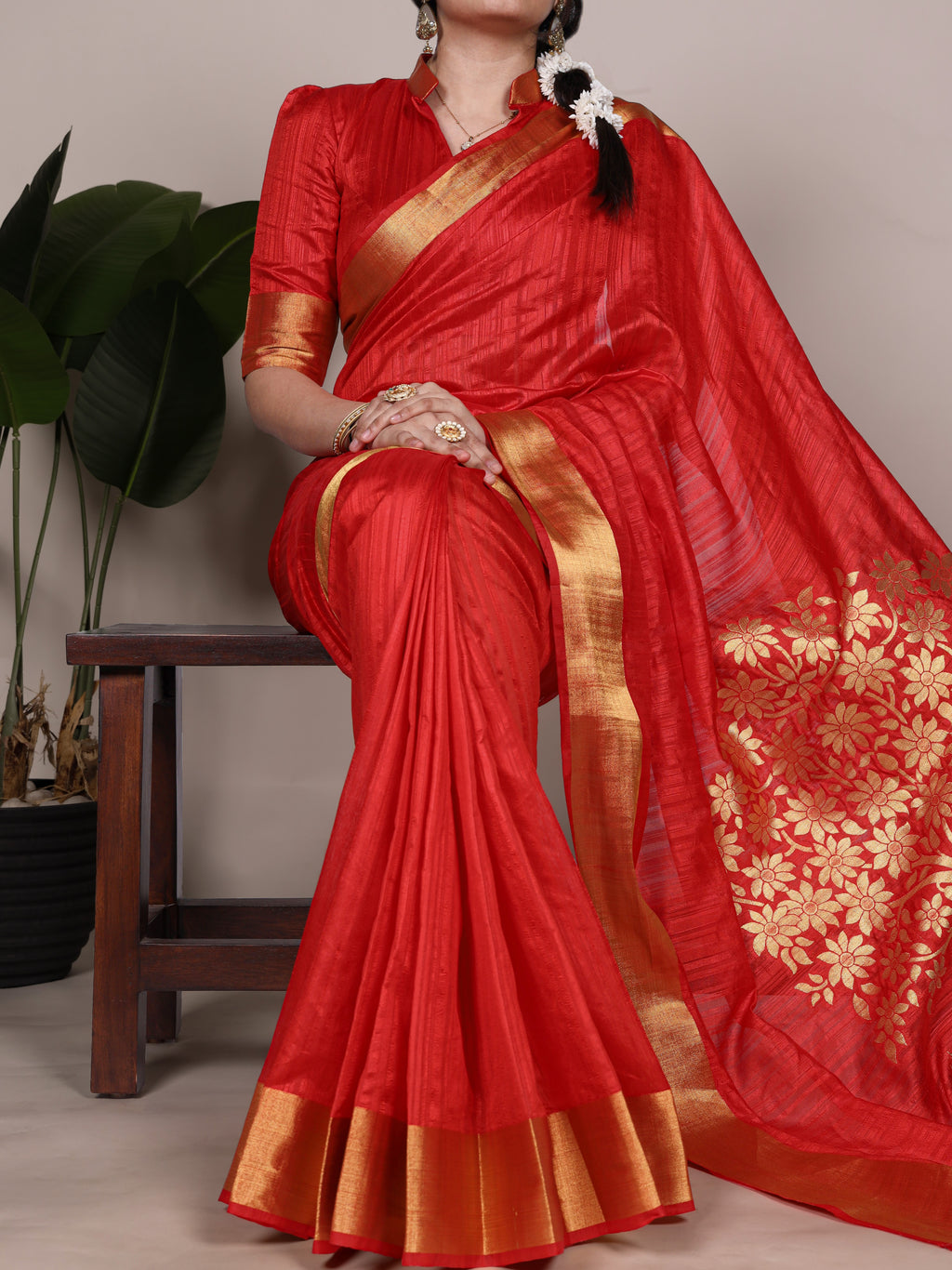 Raw Silk Zari Weaving Saree