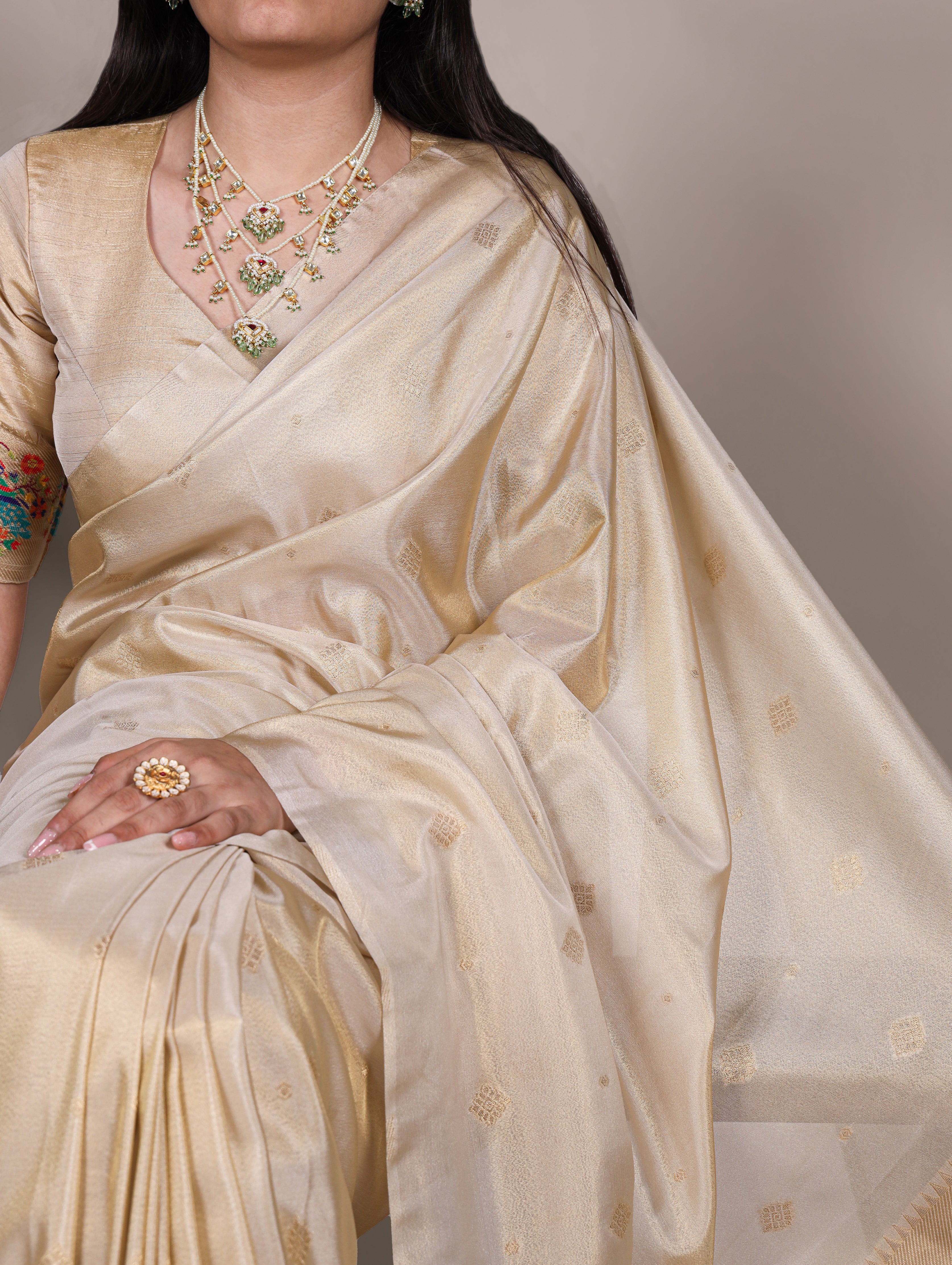 Tissue Paithani Zari Weaving Saree