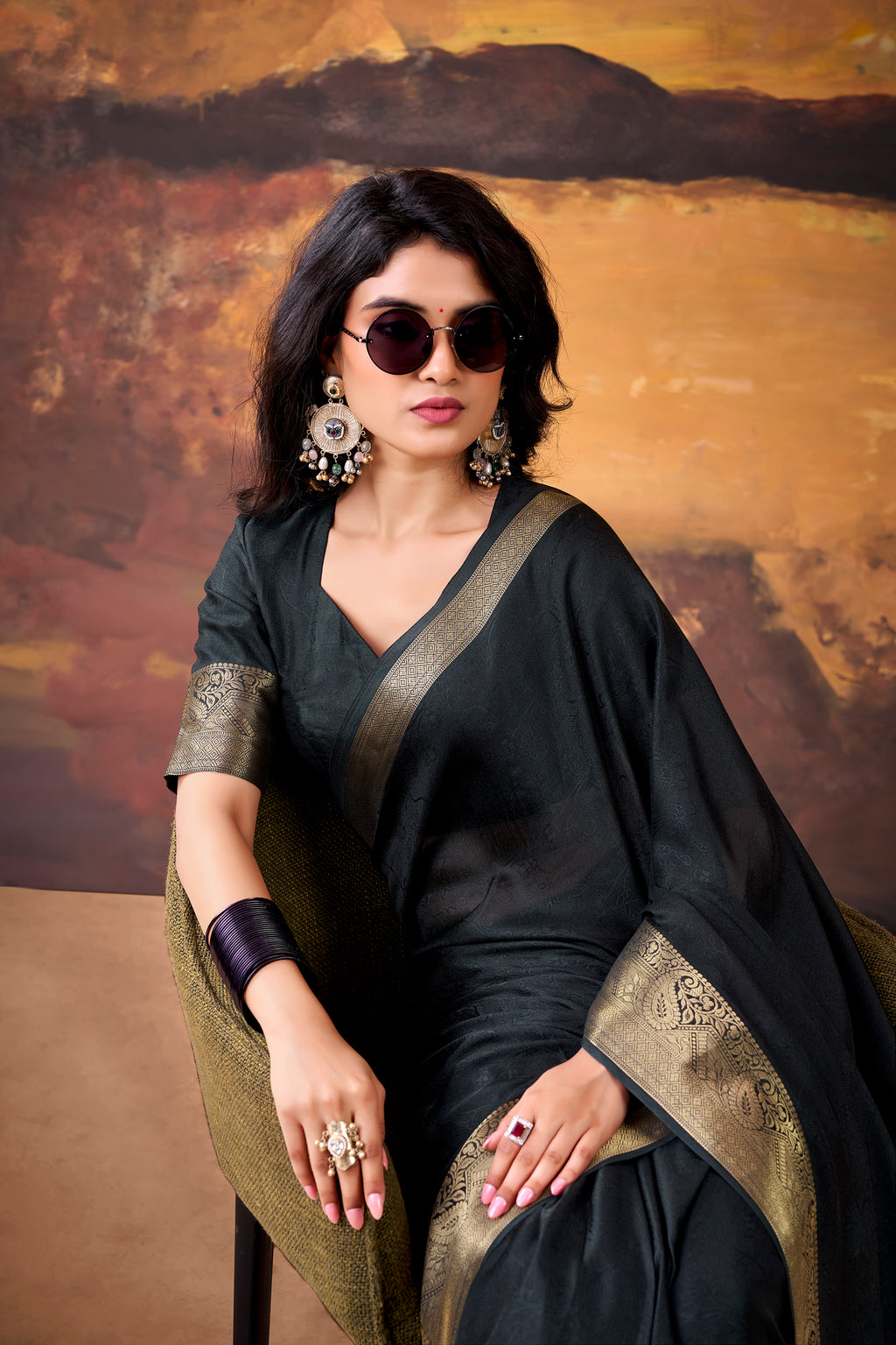 Marsh Mallow Zari Weaving Saree