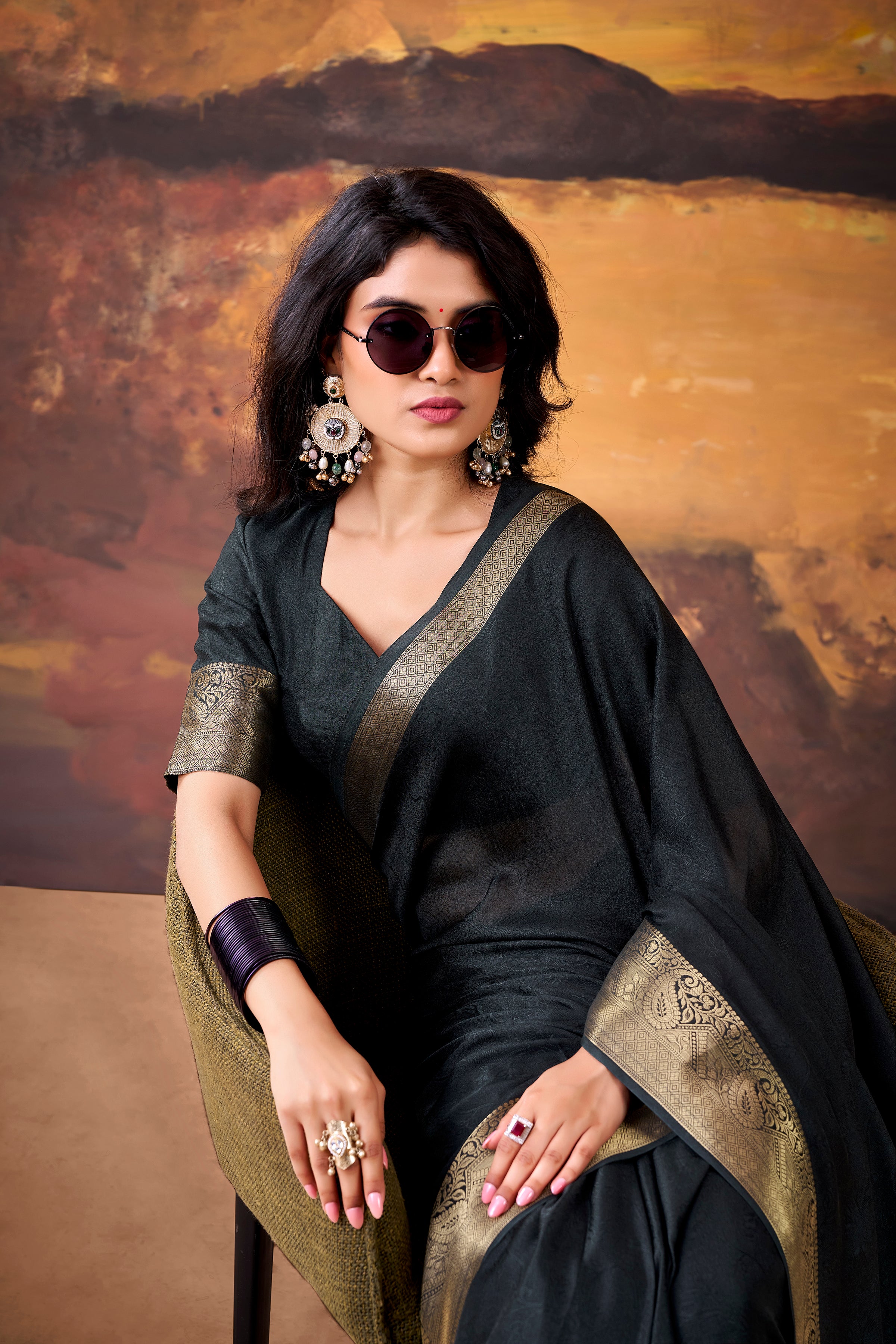 Marsh Mallow Zari Weaving Saree