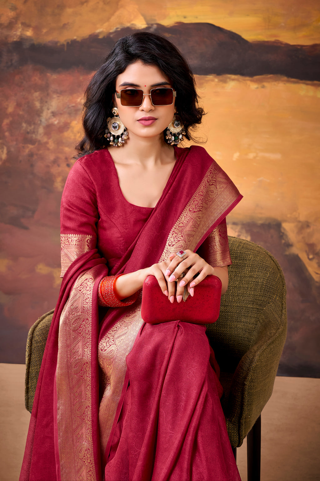 Marsh Mallow Zari Weaving Saree