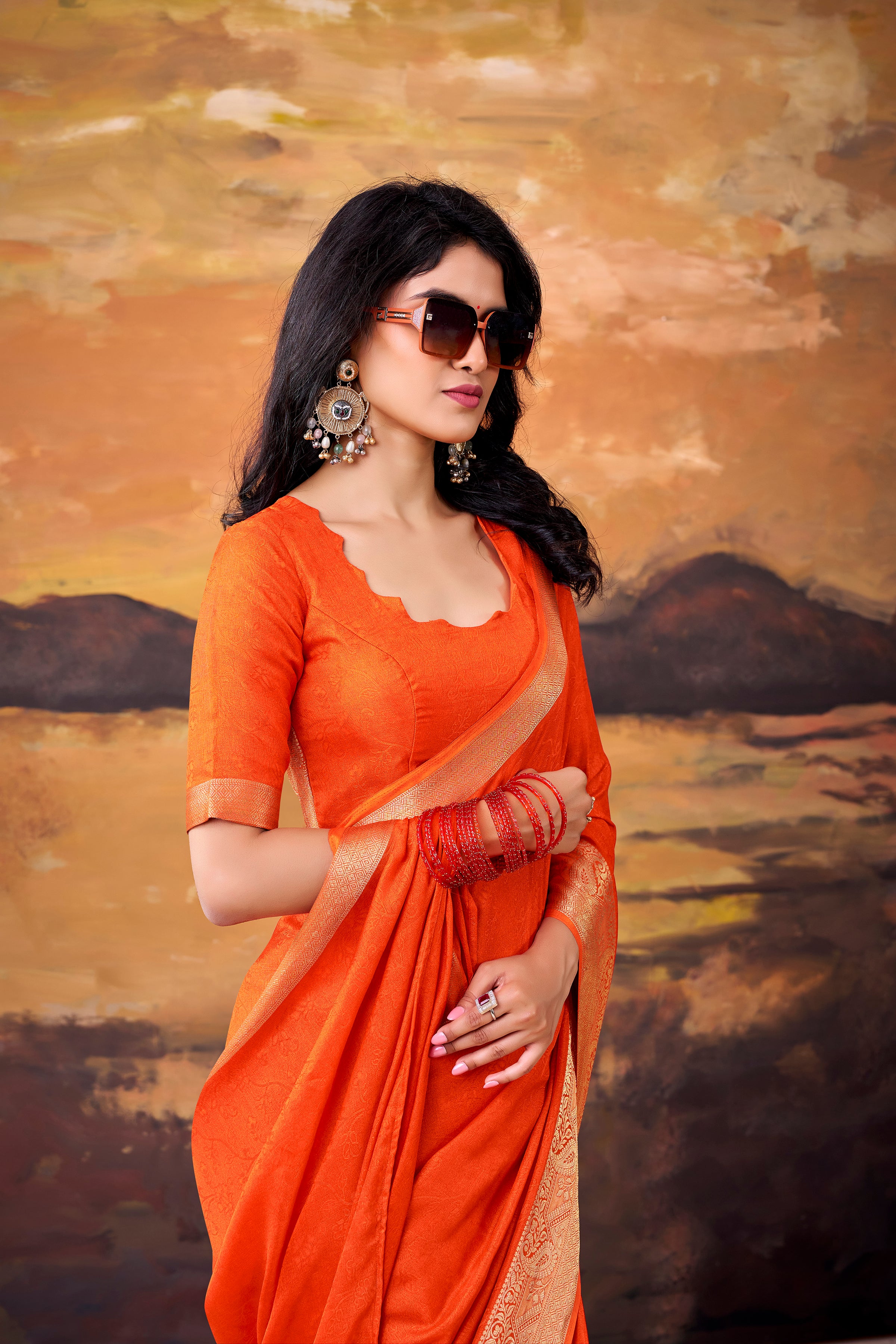 Marsh Mallow Zari Weaving Saree