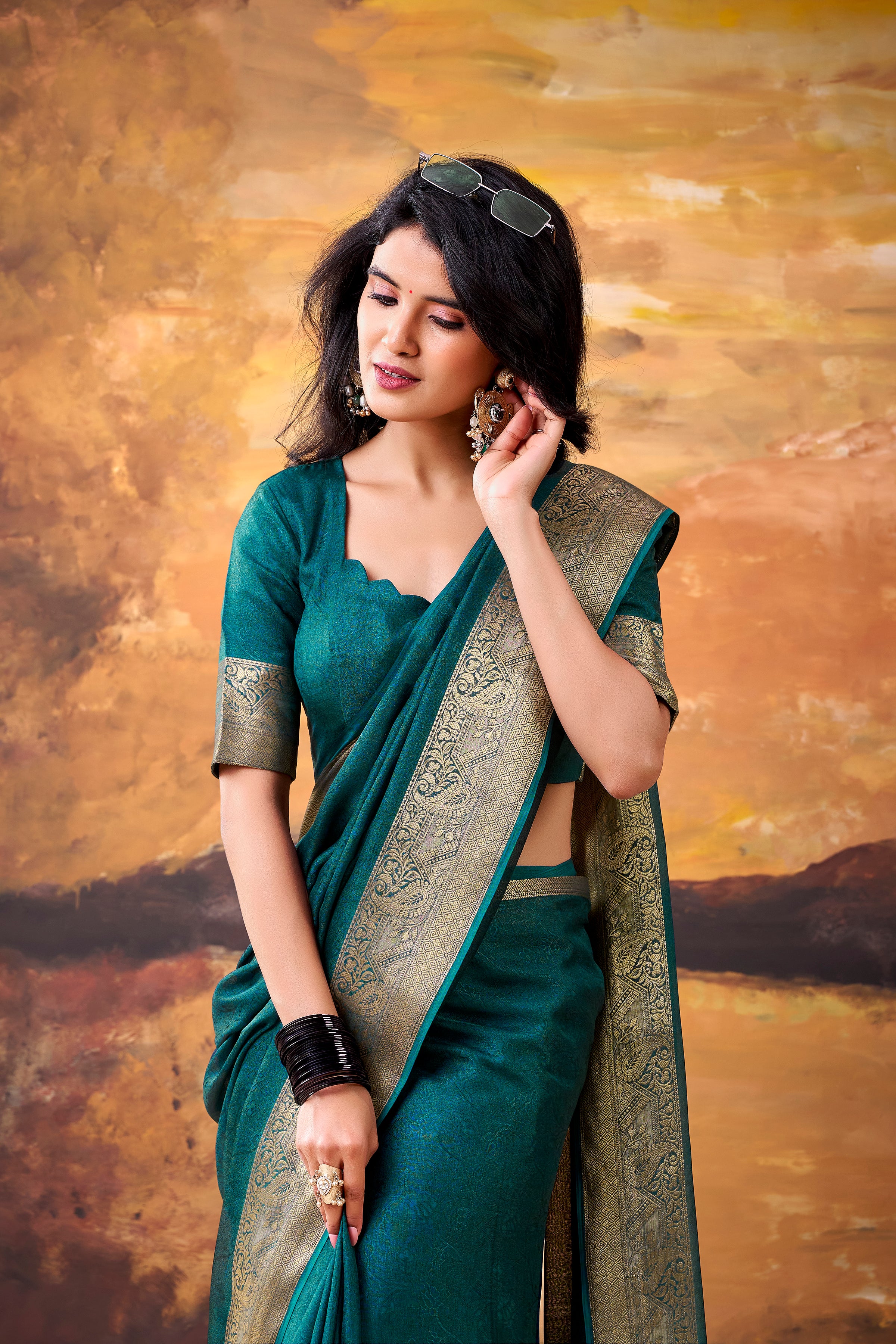 Marsh Mallow Zari Weaving Saree