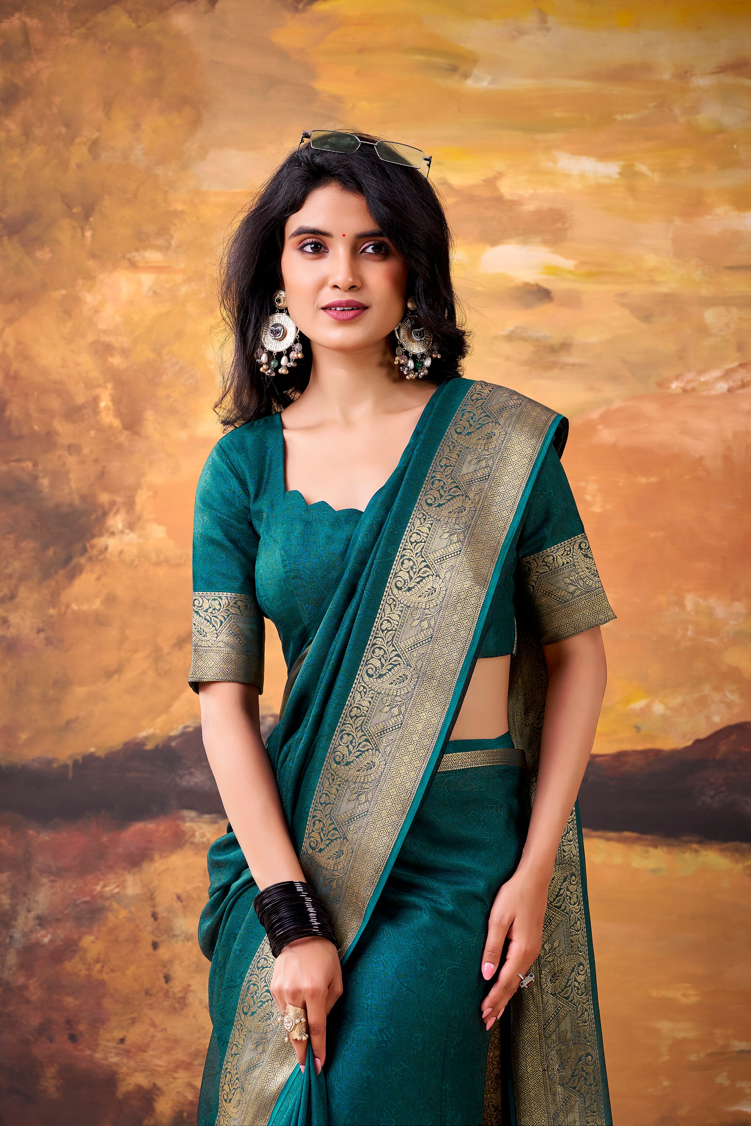 Marsh Mallow Zari Weaving Saree