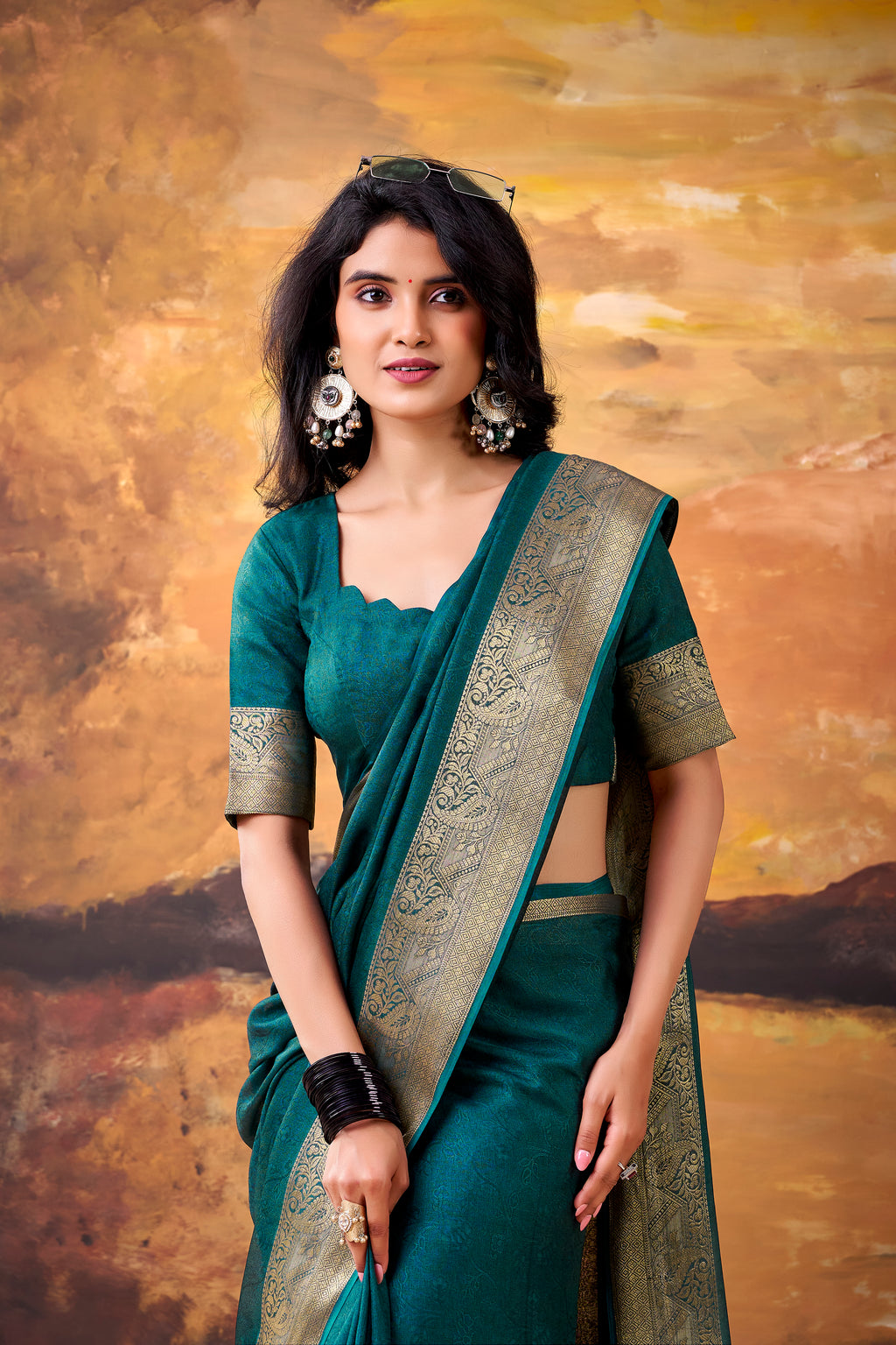 Marsh Mallow Zari Weaving Saree