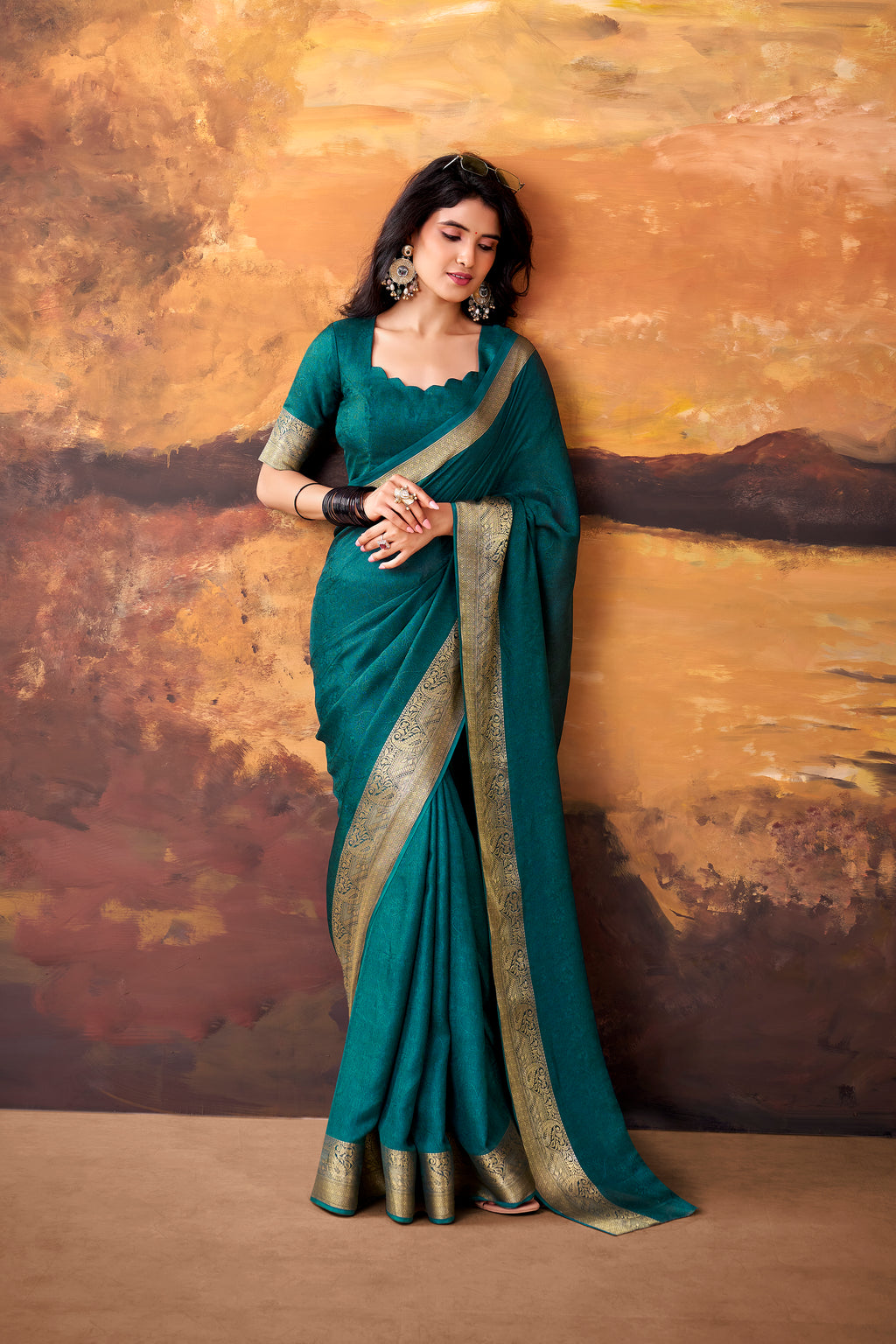 Marsh Mallow Zari Weaving Saree