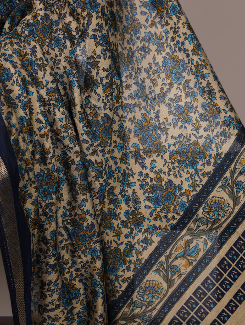 Chanderi Printed Zari Weaving Saree