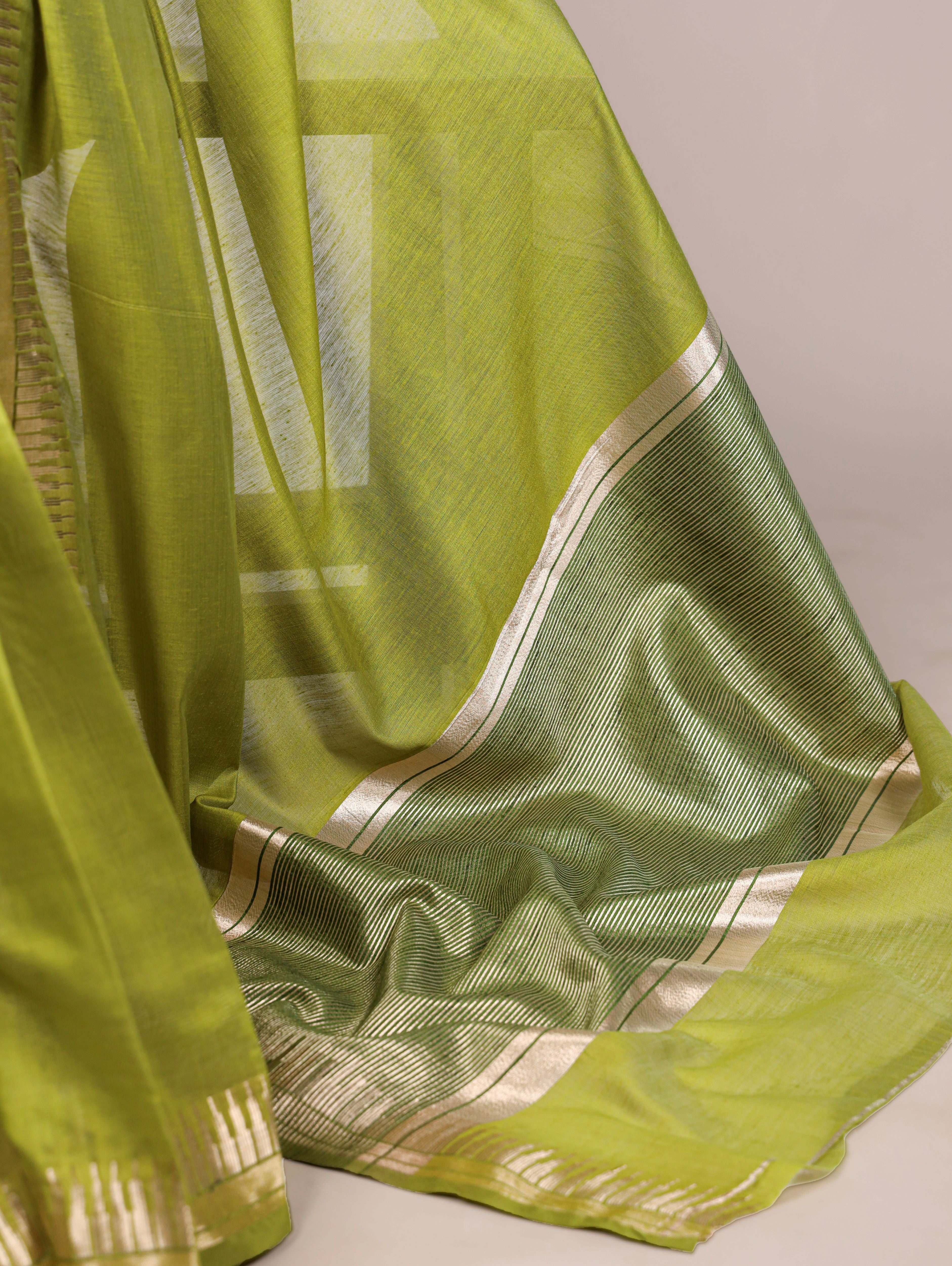 Cotton Silk Zari Weaving Saree