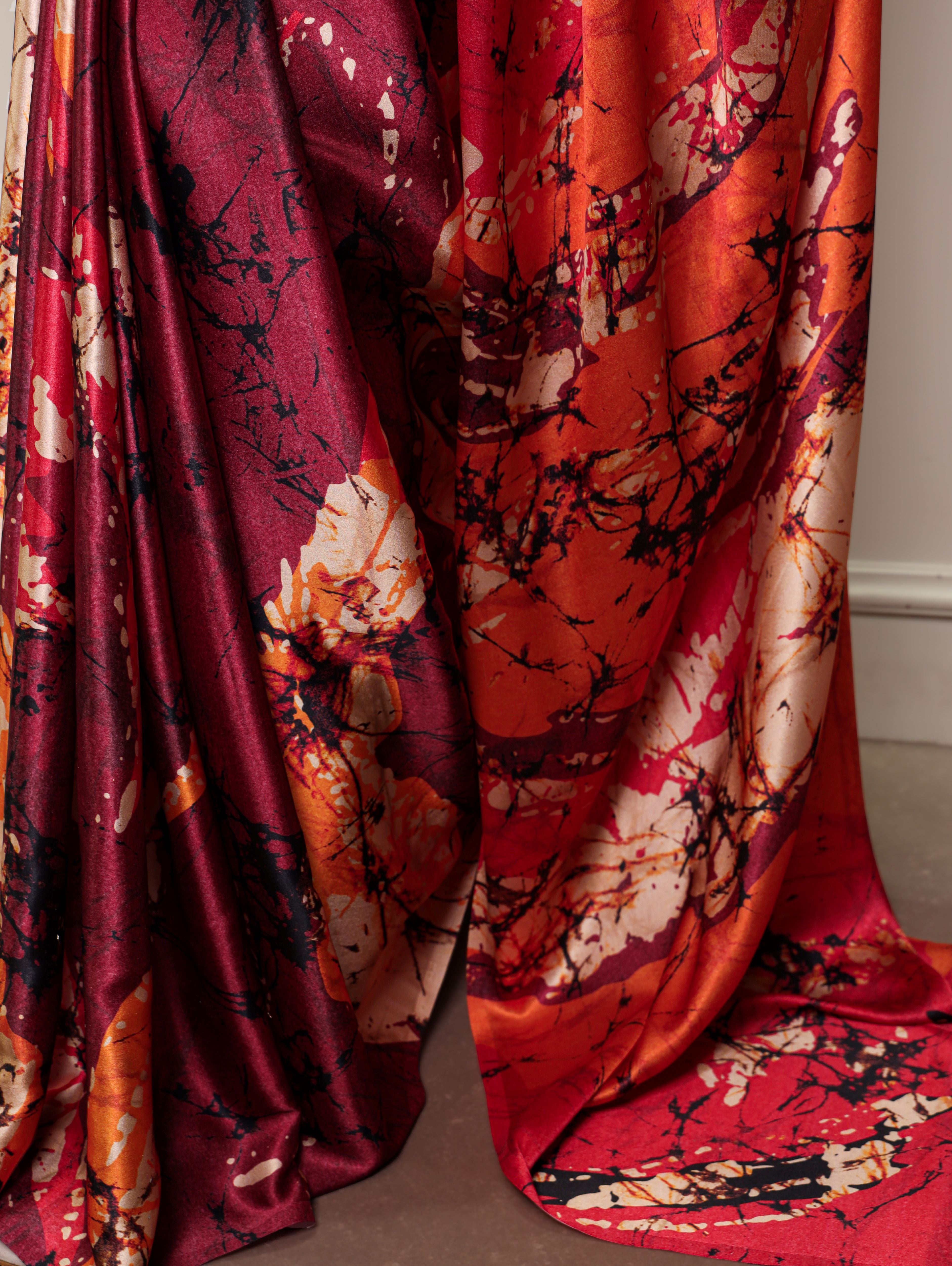 Satin Silk Printed Saree