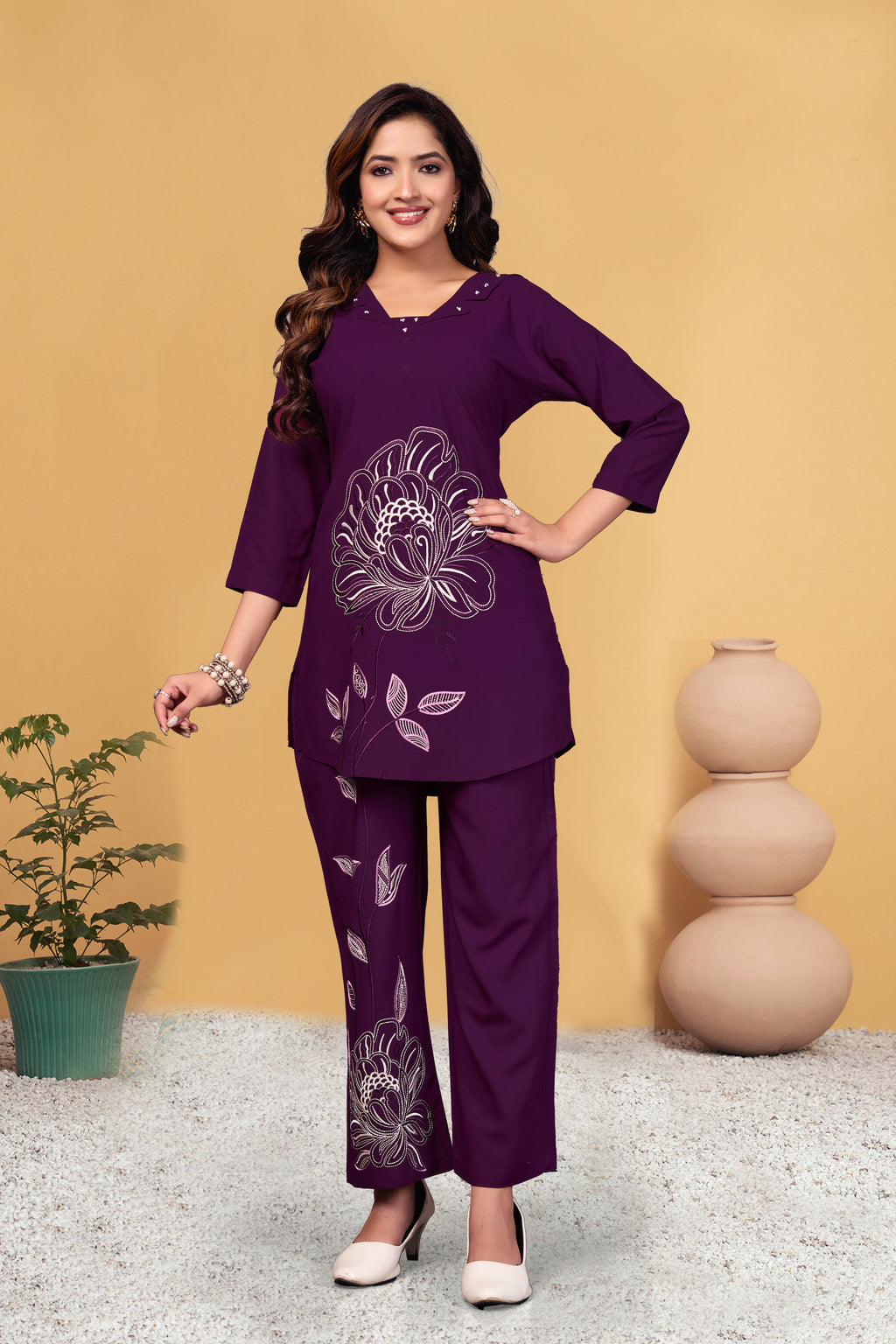 Viscose Rayon Co-ord Set For Women