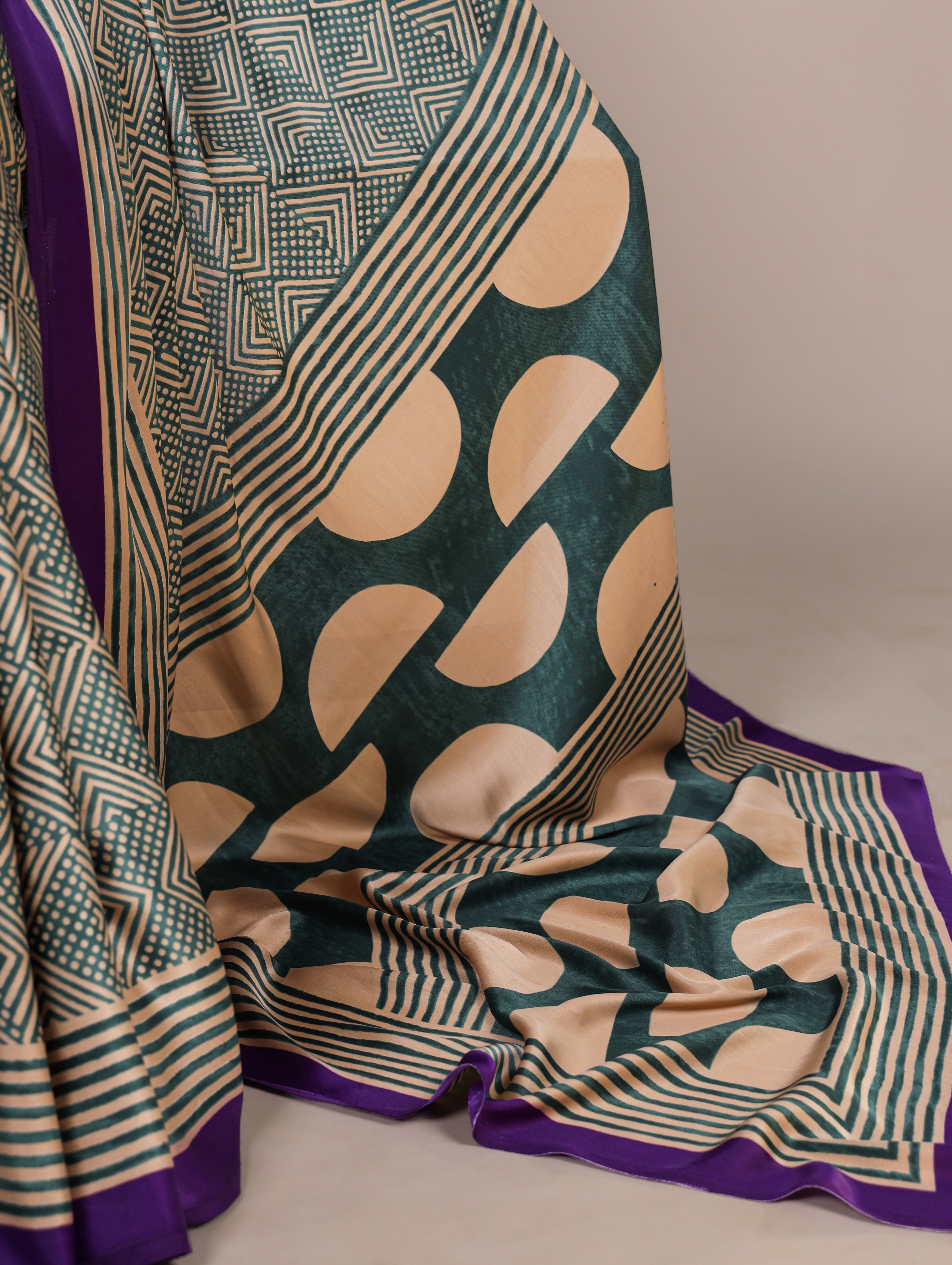 Dull Satin Printed Saree