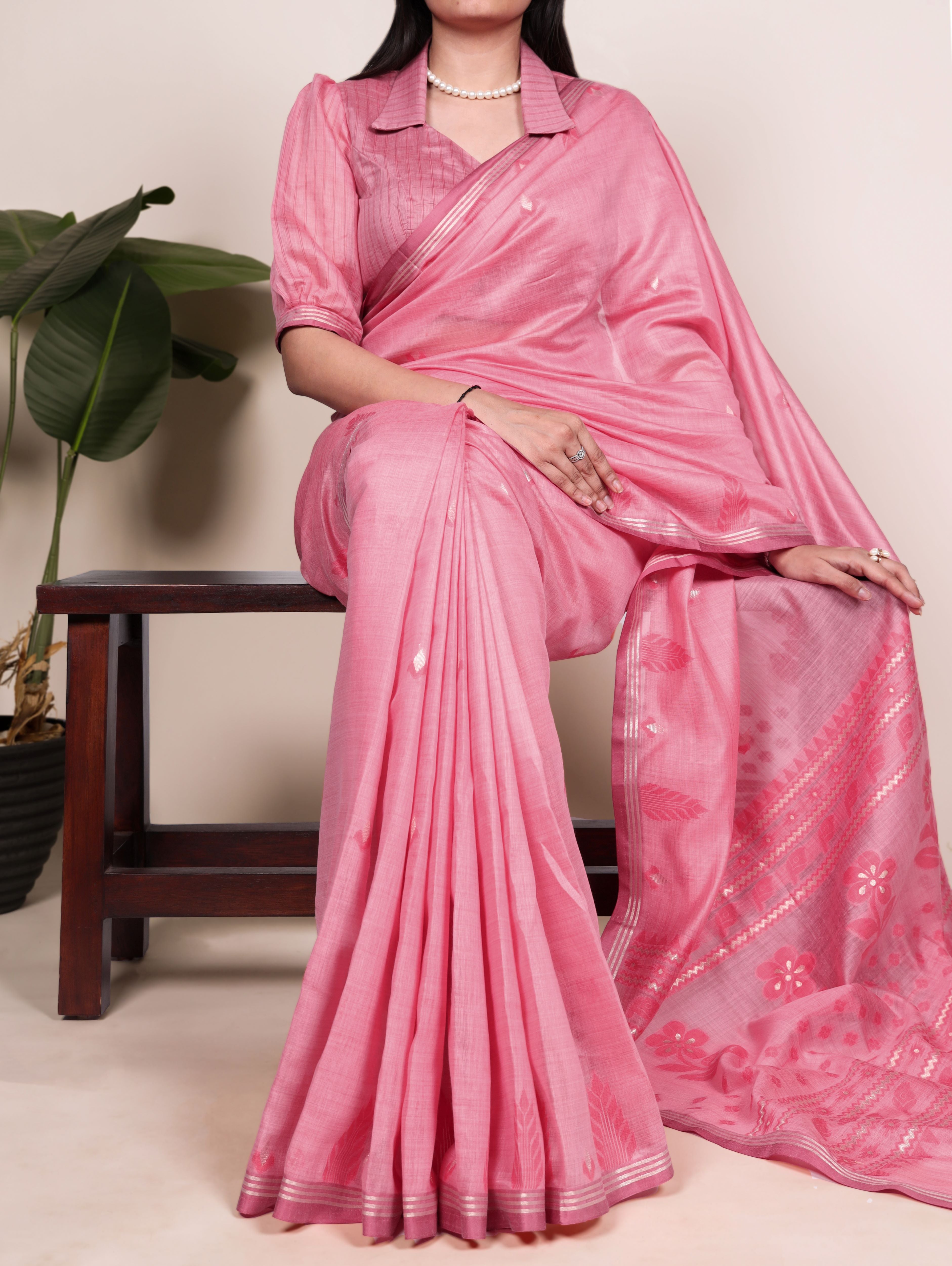 Cotton Silk Zari Weaving Saree