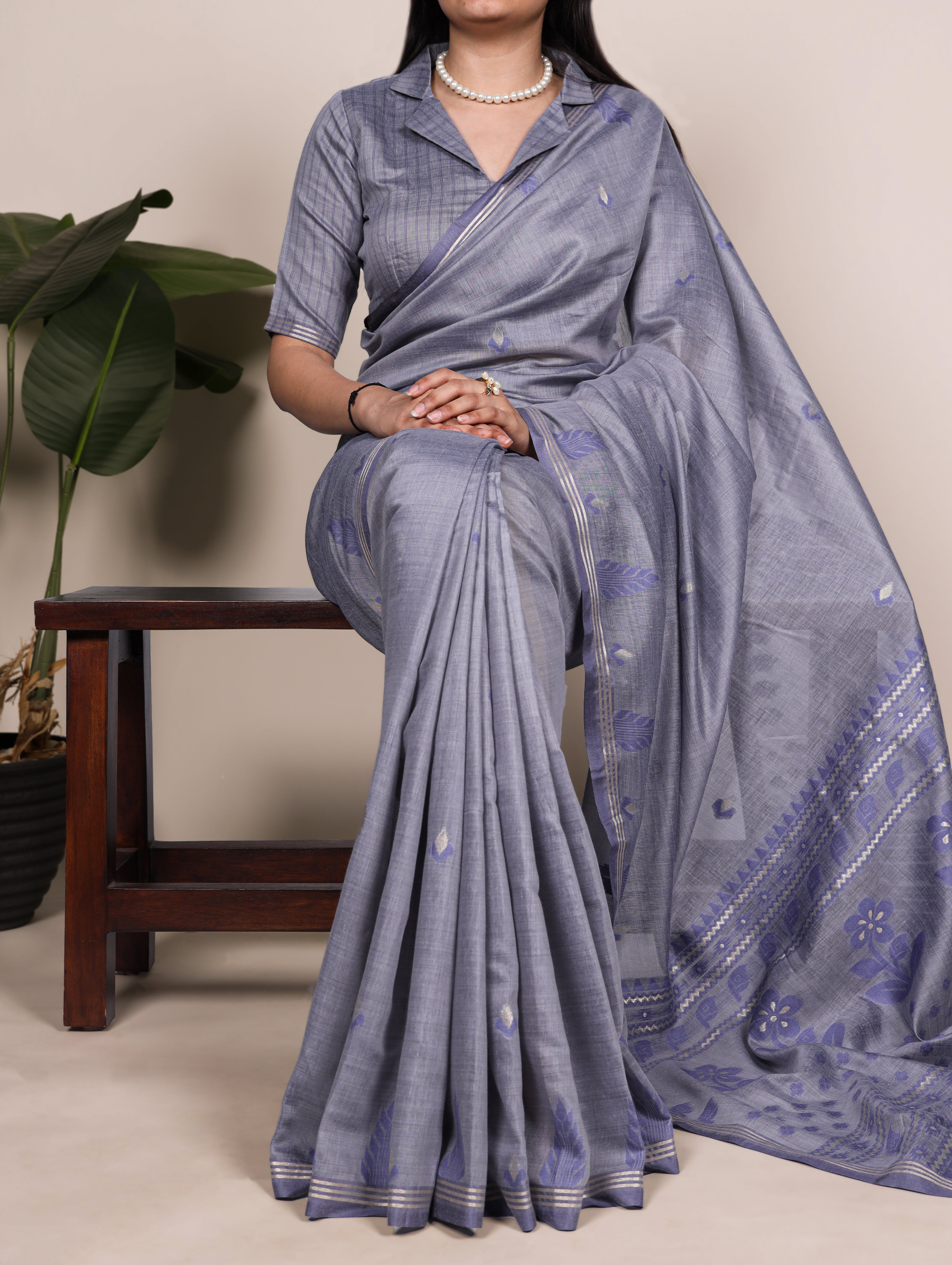 Cotton Silk Zari Weaving Saree