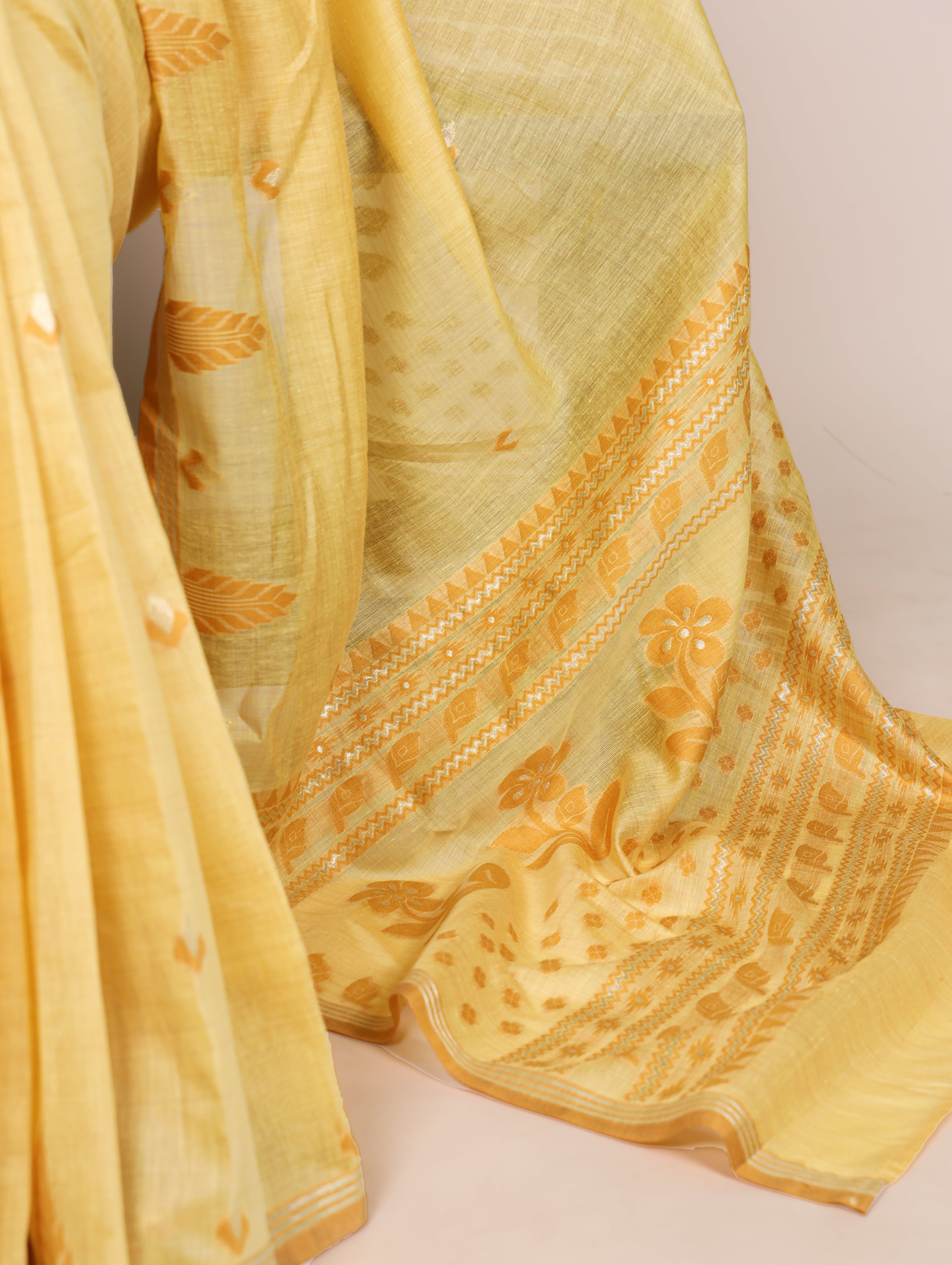 Cotton Silk Zari Weaving Saree