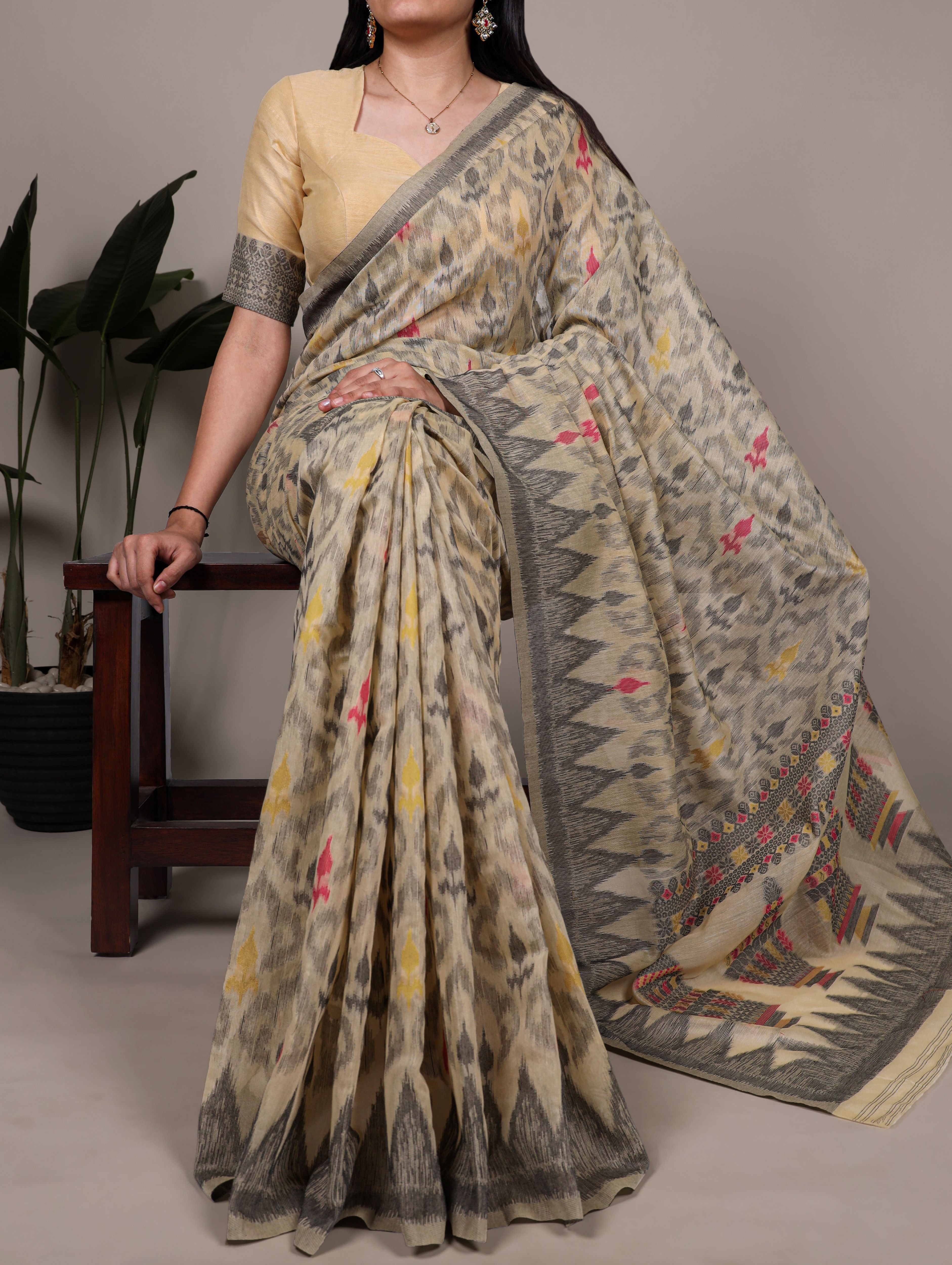 Cotton Thread Weaving Saree