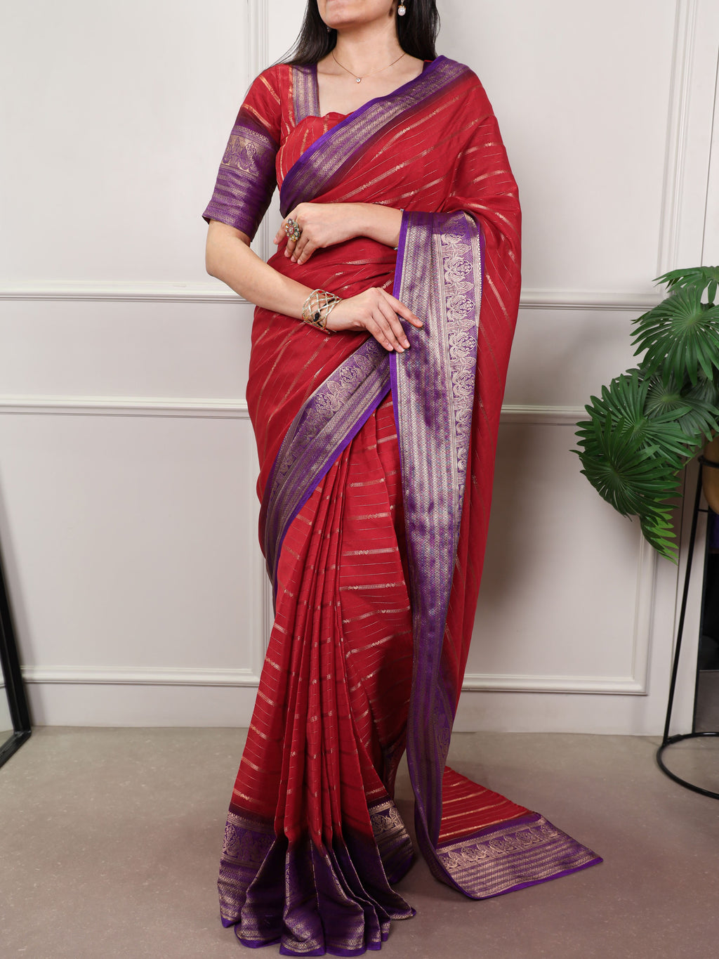 Crepe Zari Weaving Saree