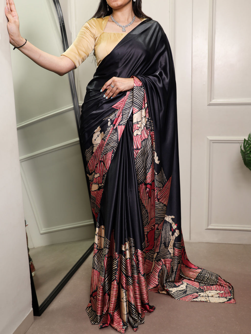 Satin Silk Printed Saree