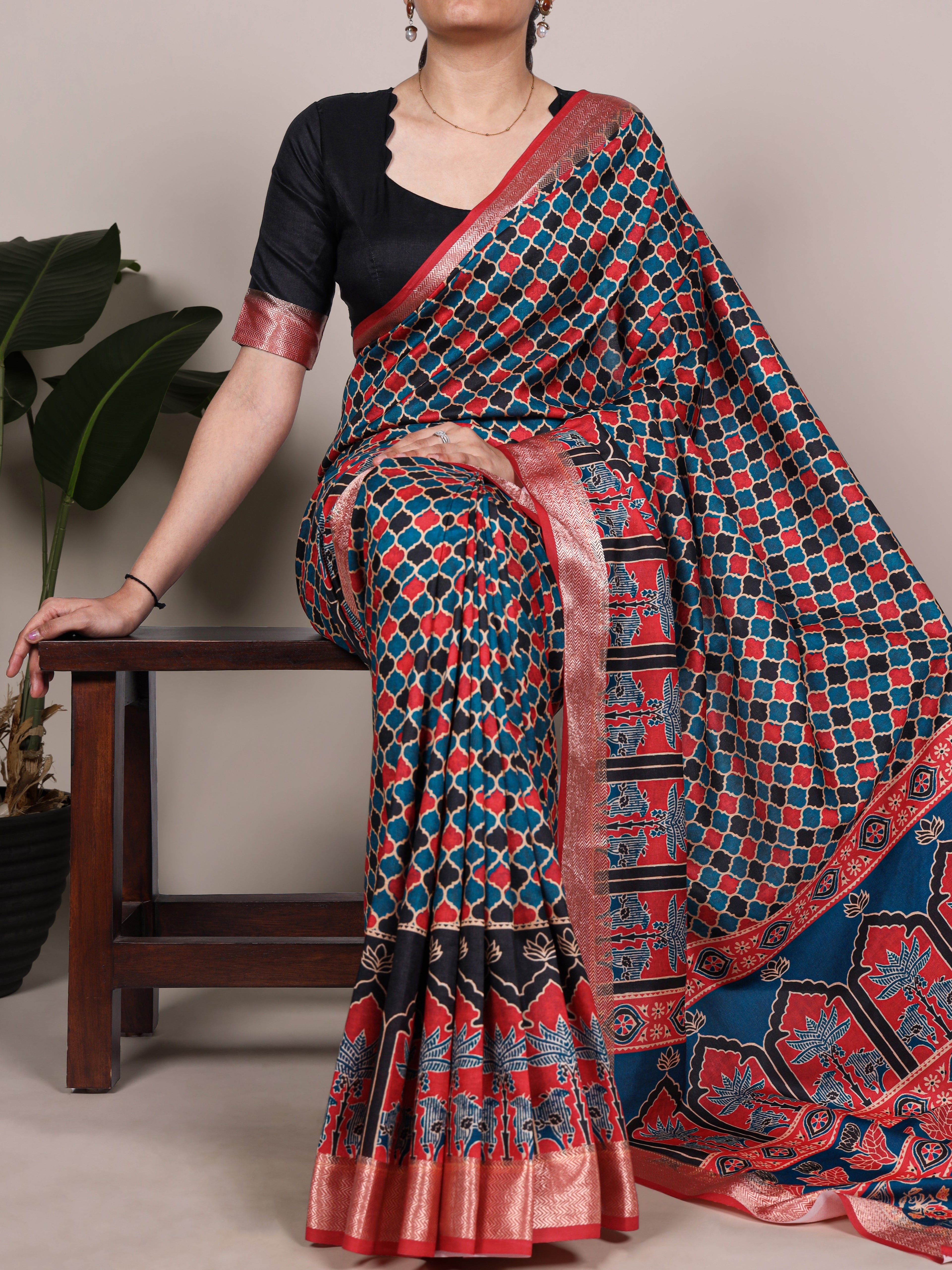 Tussar Silk Printed Saree