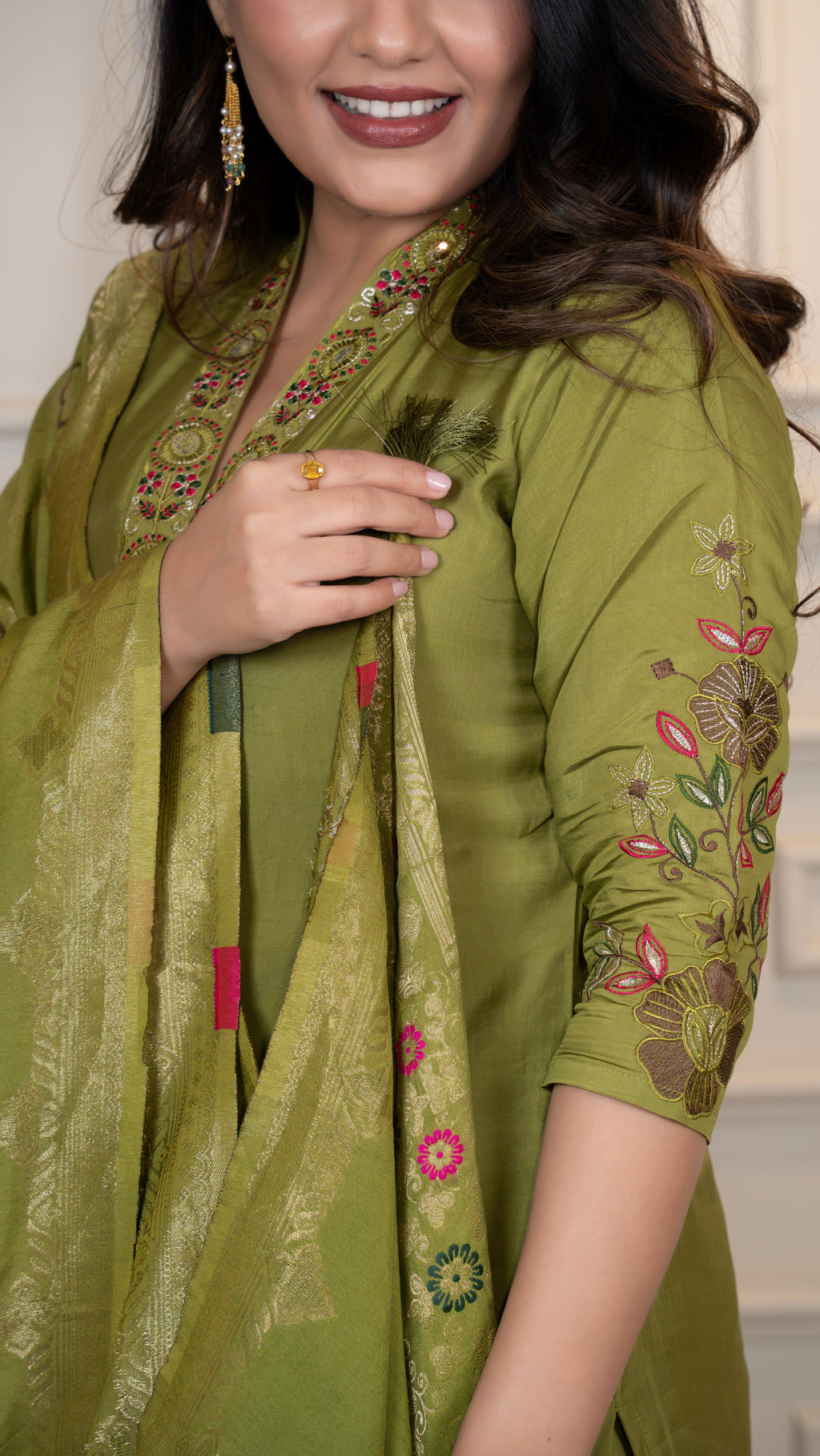 Roman Silk Top Bottom Set For Women