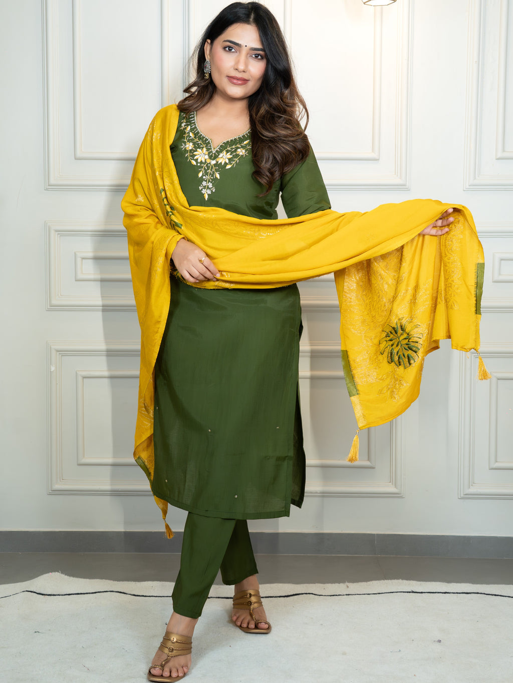 Roman Silk Top Bottom Set For Women