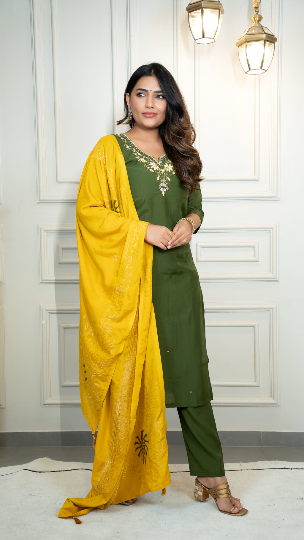 Roman Silk Top Bottom Set For Women