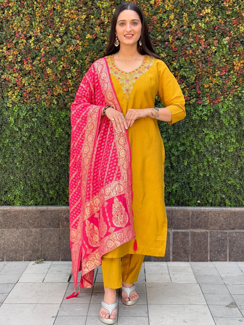 Roman Silk Top Bottom Set For Women