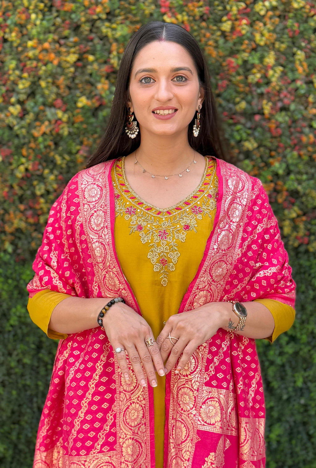 Roman Silk Top Bottom Set For Women