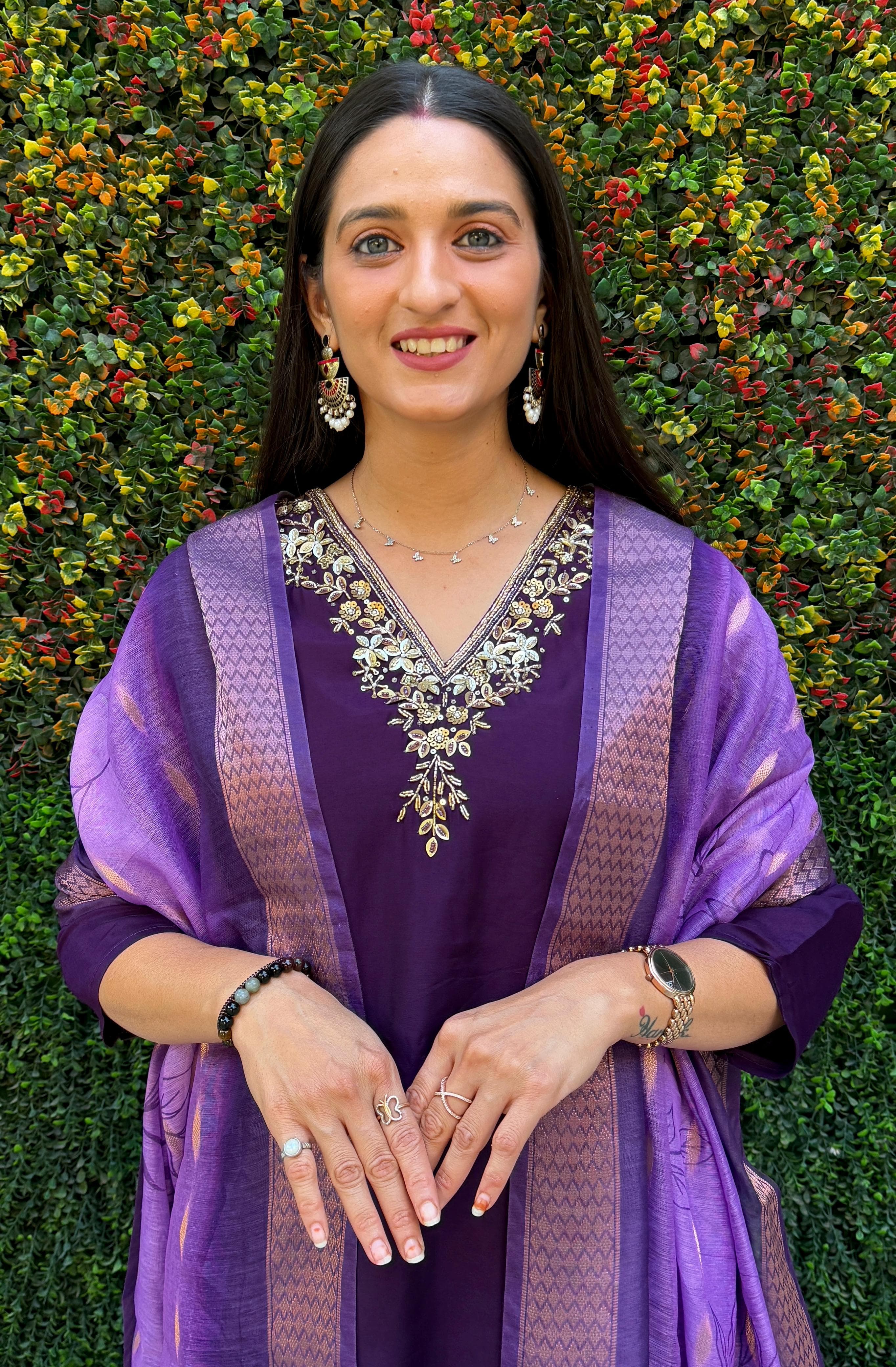 Roman Silk Top Bottom Set For Women