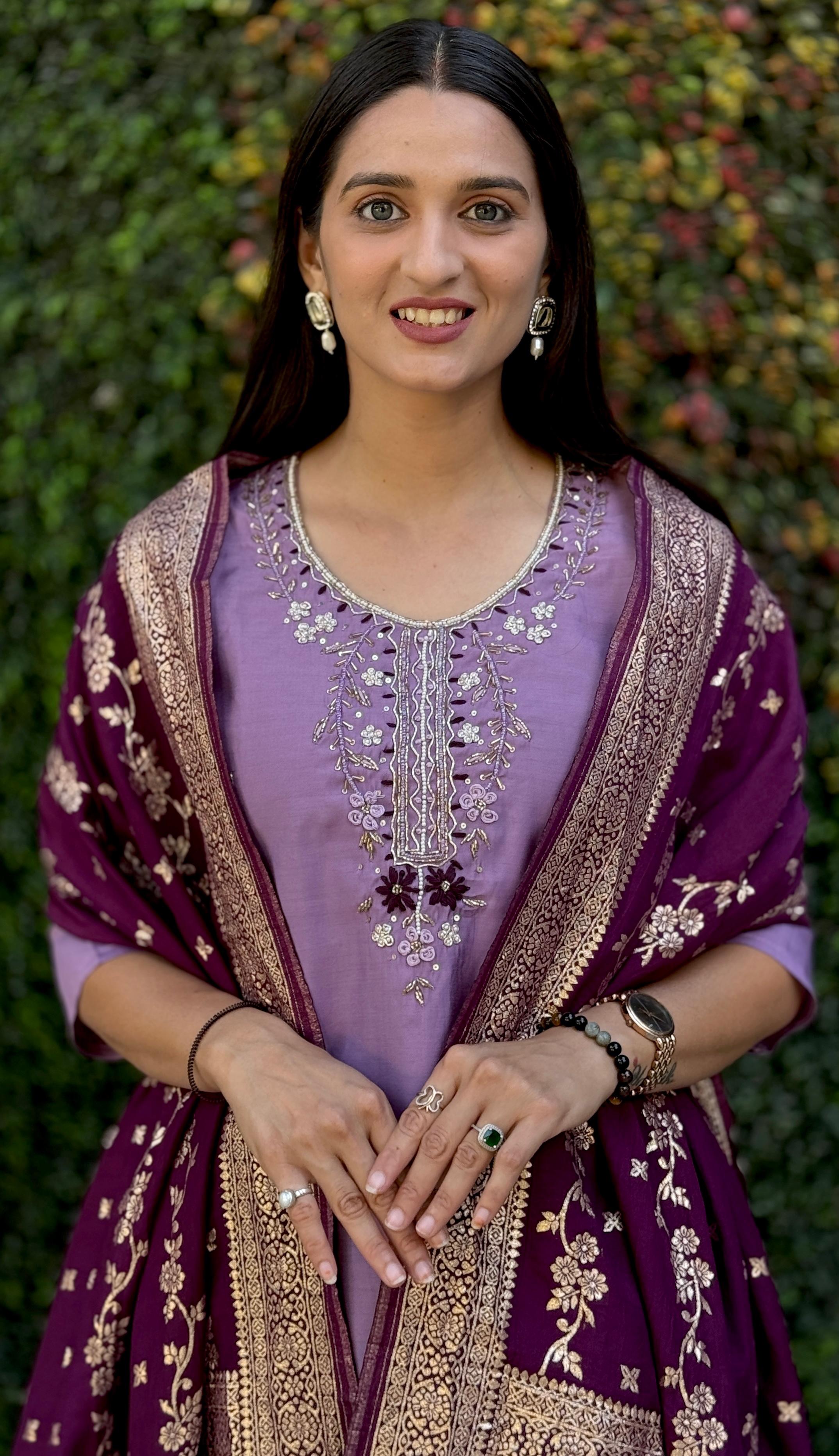 Roman Silk Top Bottom Set For Women