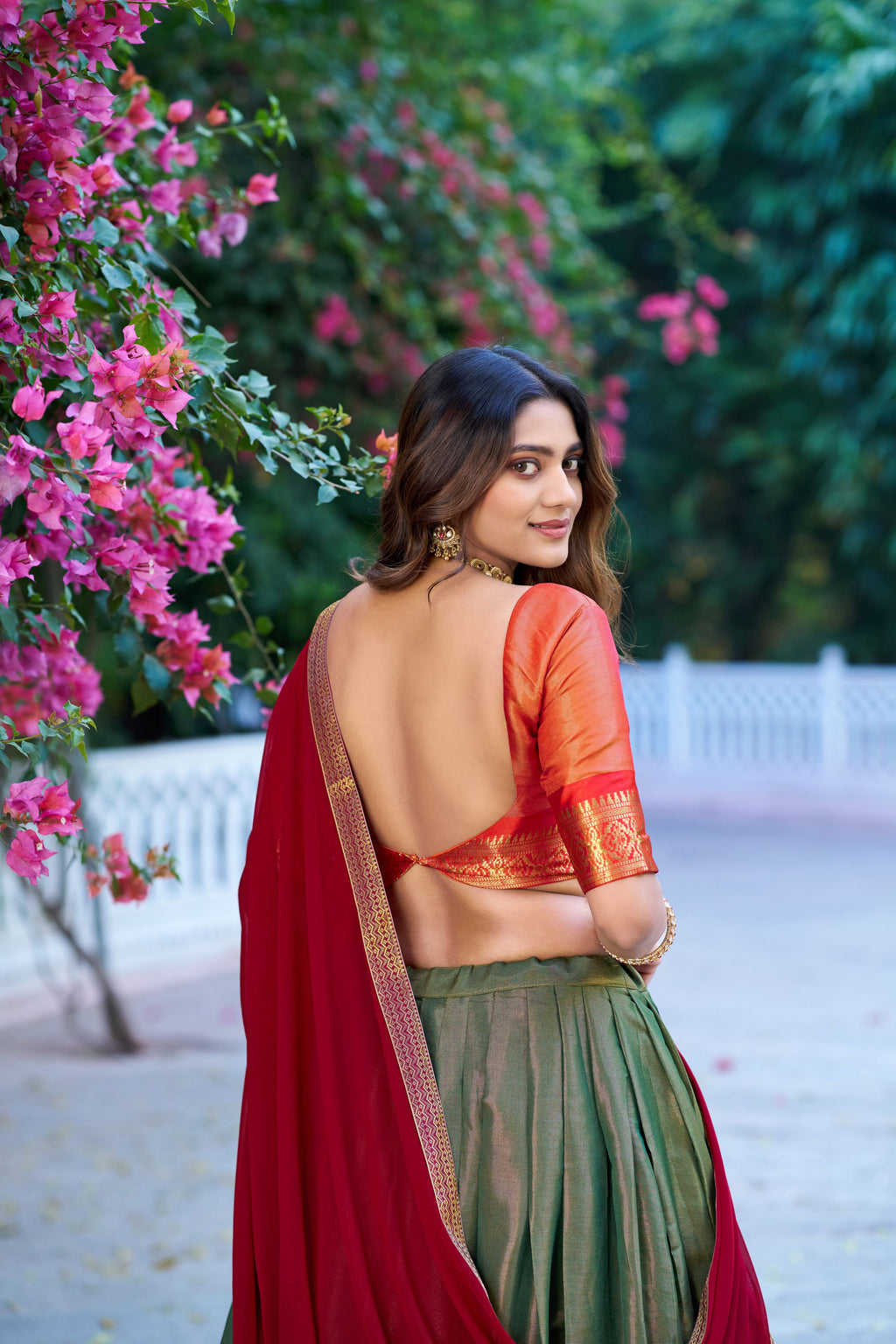 Kanchipuram Zari Weaving Lehenga With Georgette Dupatta