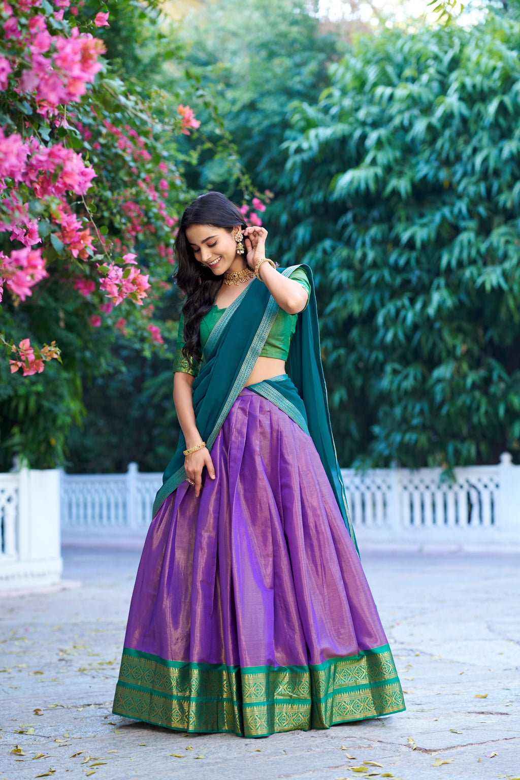 Kanchipuram Zari Weaving Lehenga With Georgette Dupatta