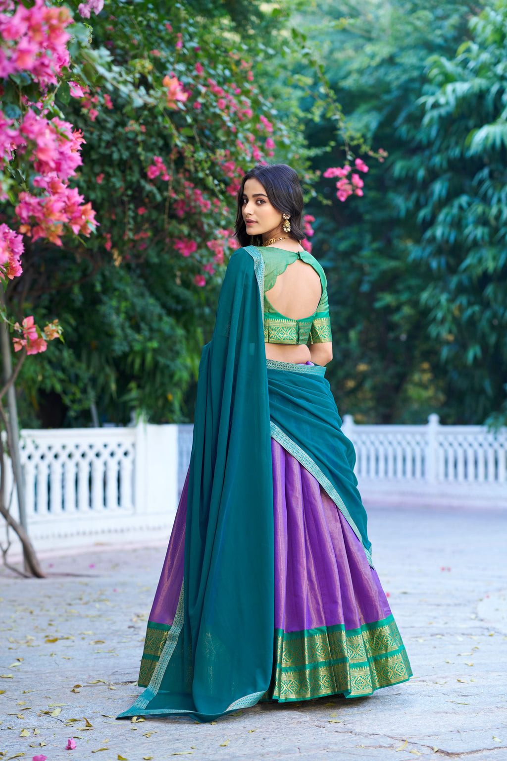 Kanchipuram Zari Weaving Lehenga With Georgette Dupatta