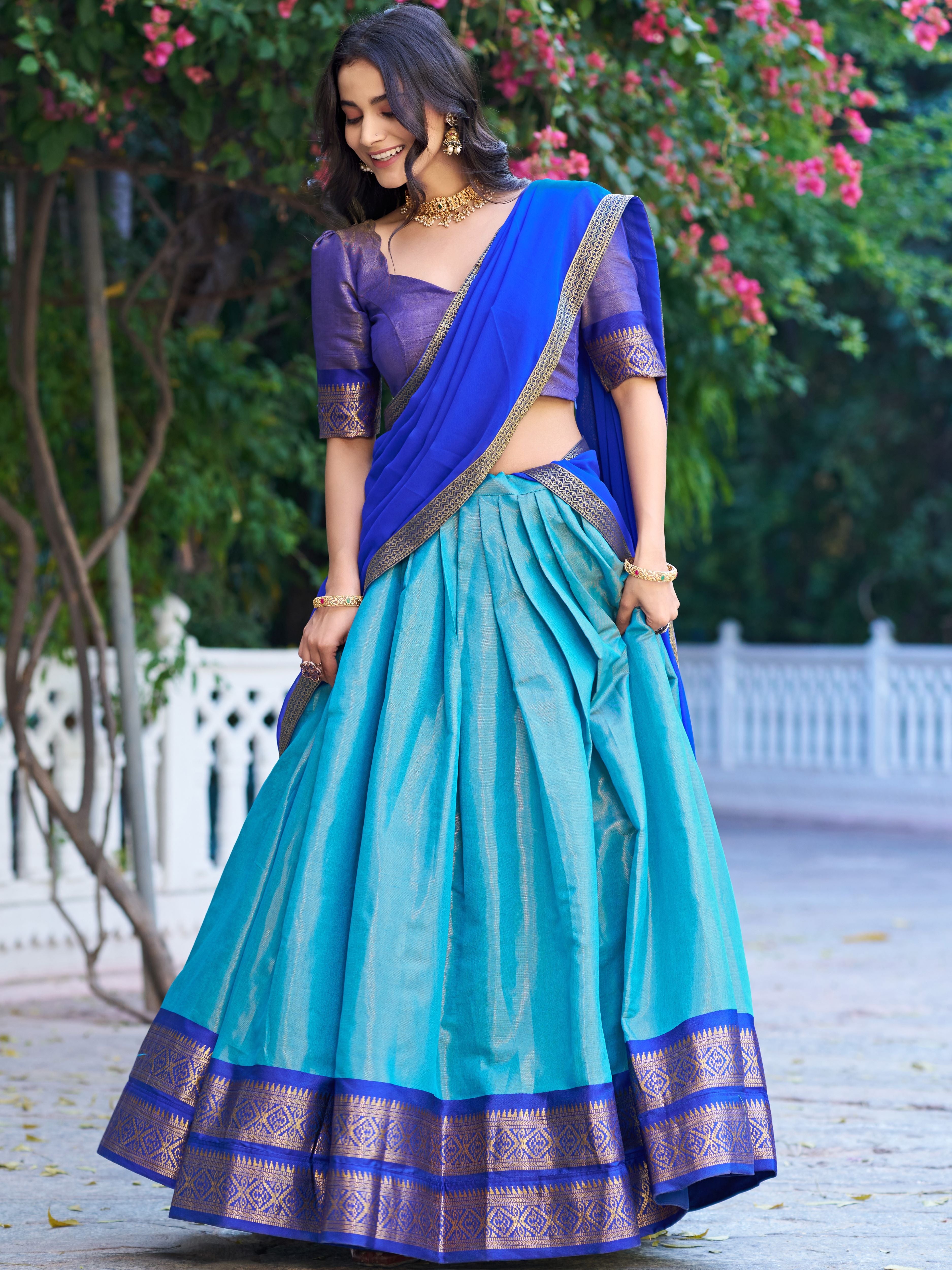 Kanchipuram Zari Weaving Lehenga With Georgette Dupatta