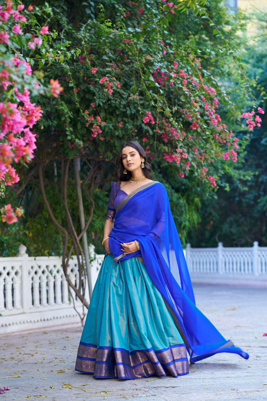 Kanchipuram Zari Weaving Lehenga With Georgette Dupatta