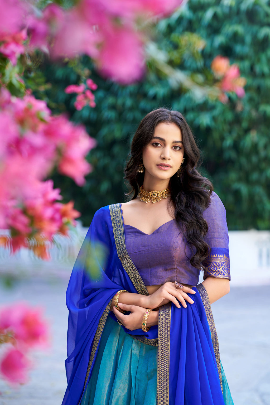 Kanchipuram Zari Weaving Lehenga With Georgette Dupatta
