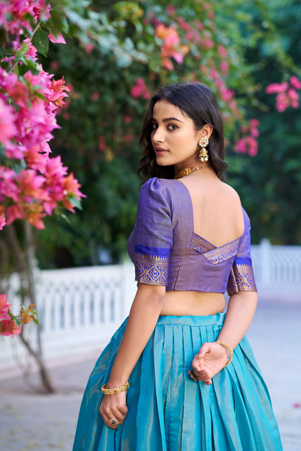 Kanchipuram Zari Weaving Lehenga With Georgette Dupatta