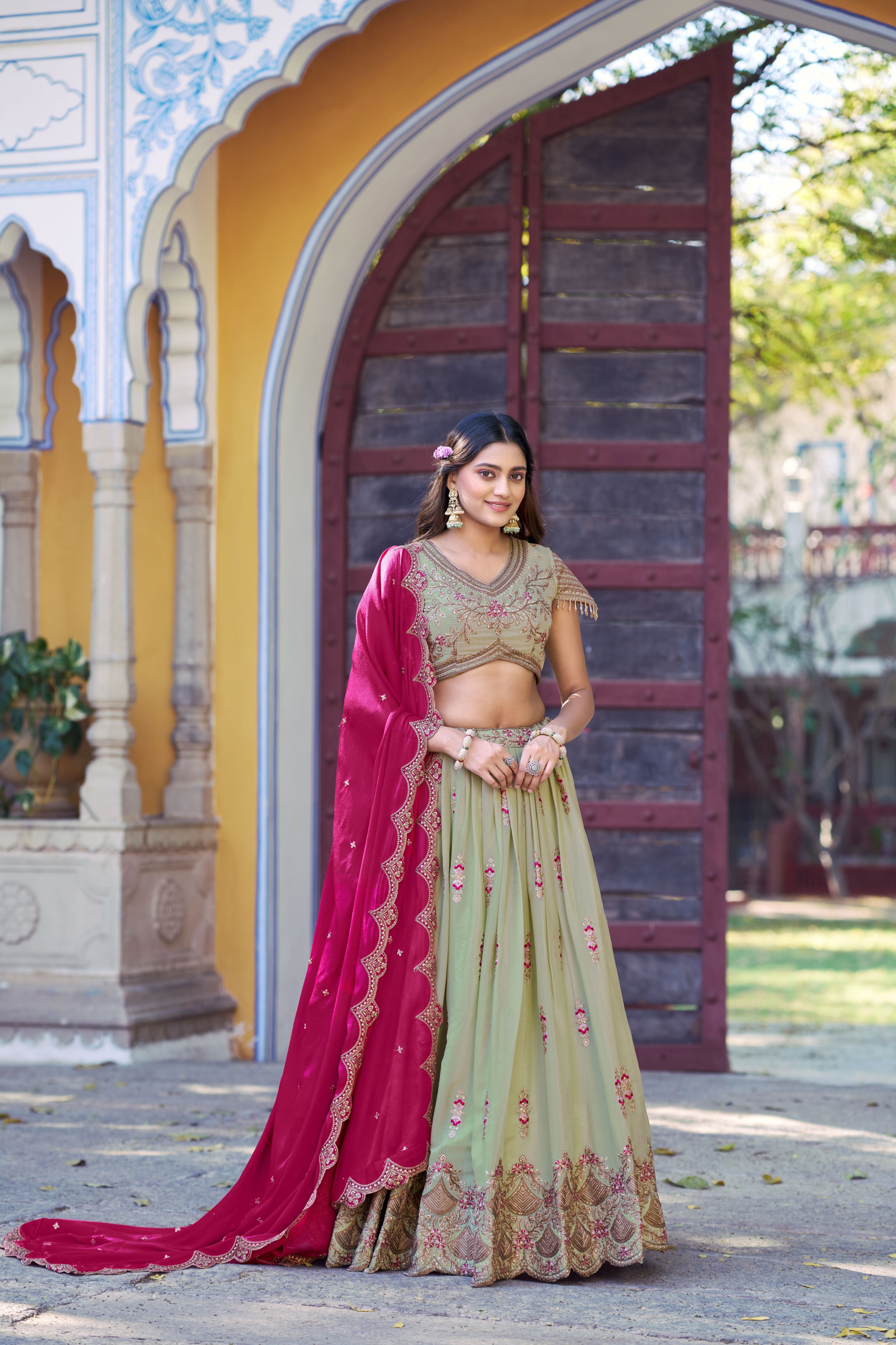 Star Georgette Embroidered Lehenga With Dupatta