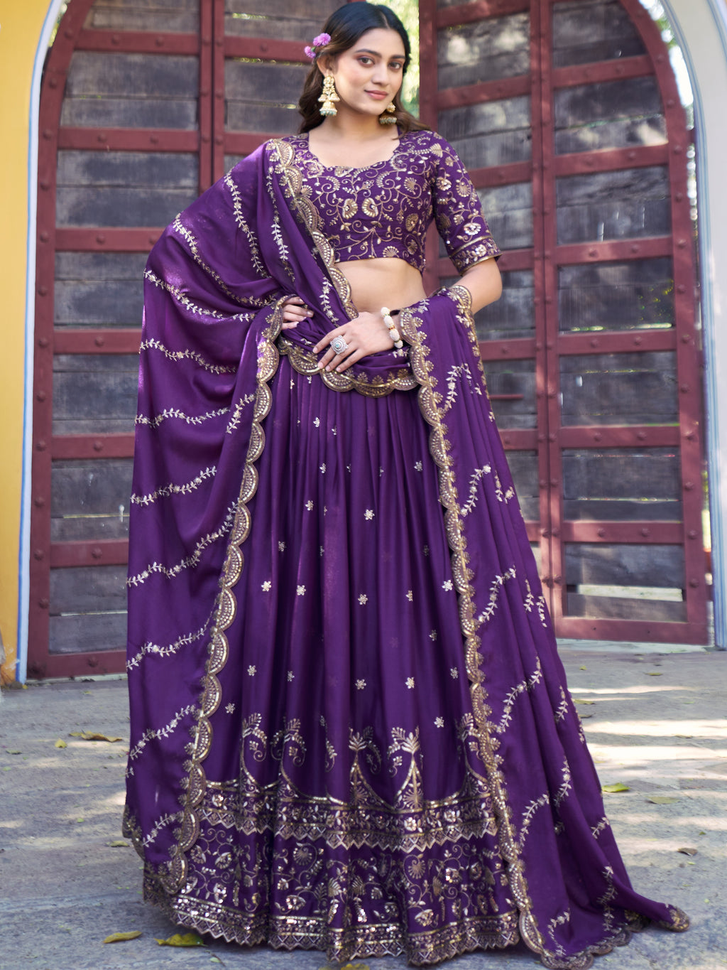 Star Georgette Embroidered Lehenga With Dupatta