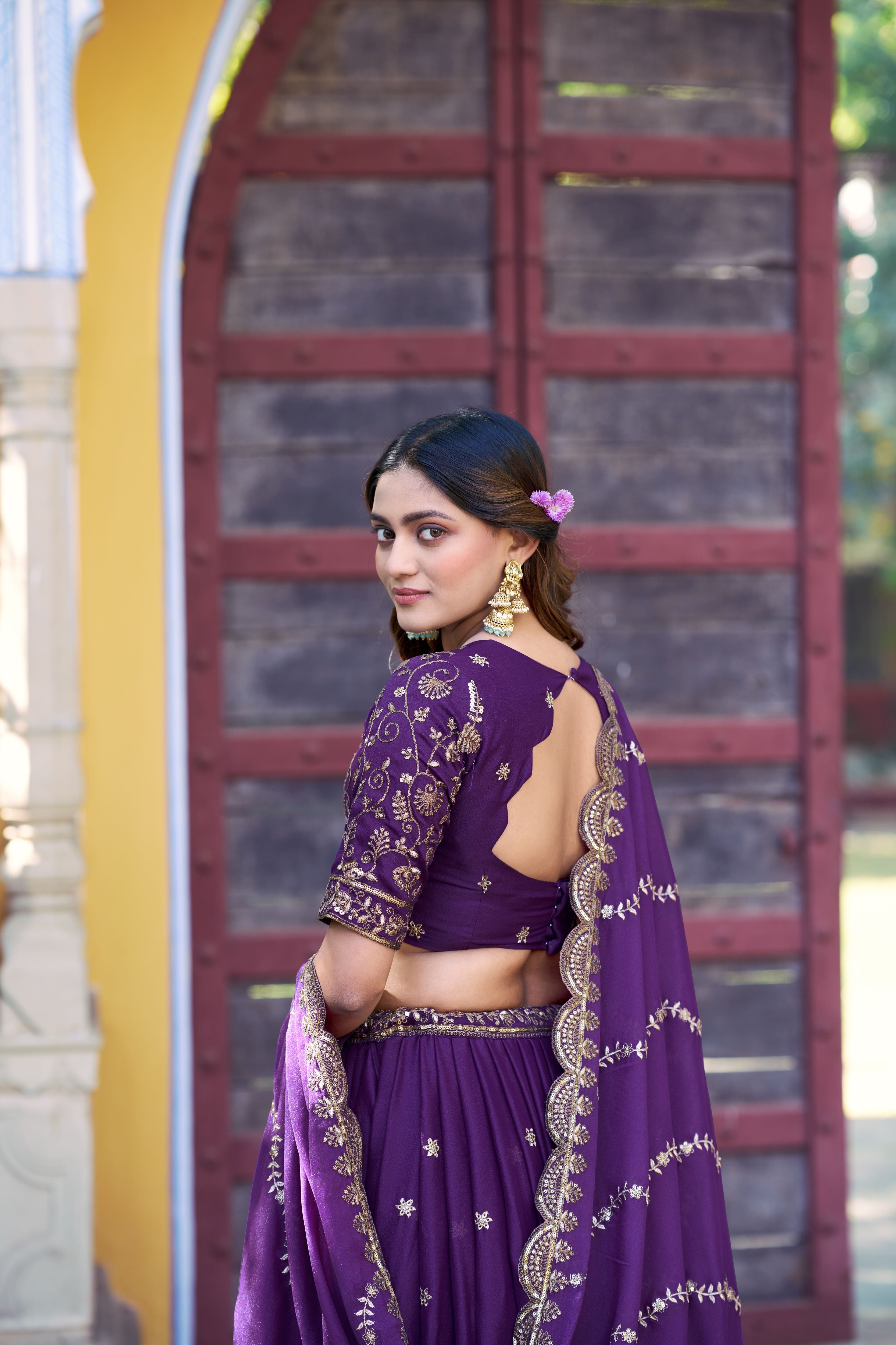 Star Georgette Embroidered Lehenga With Dupatta