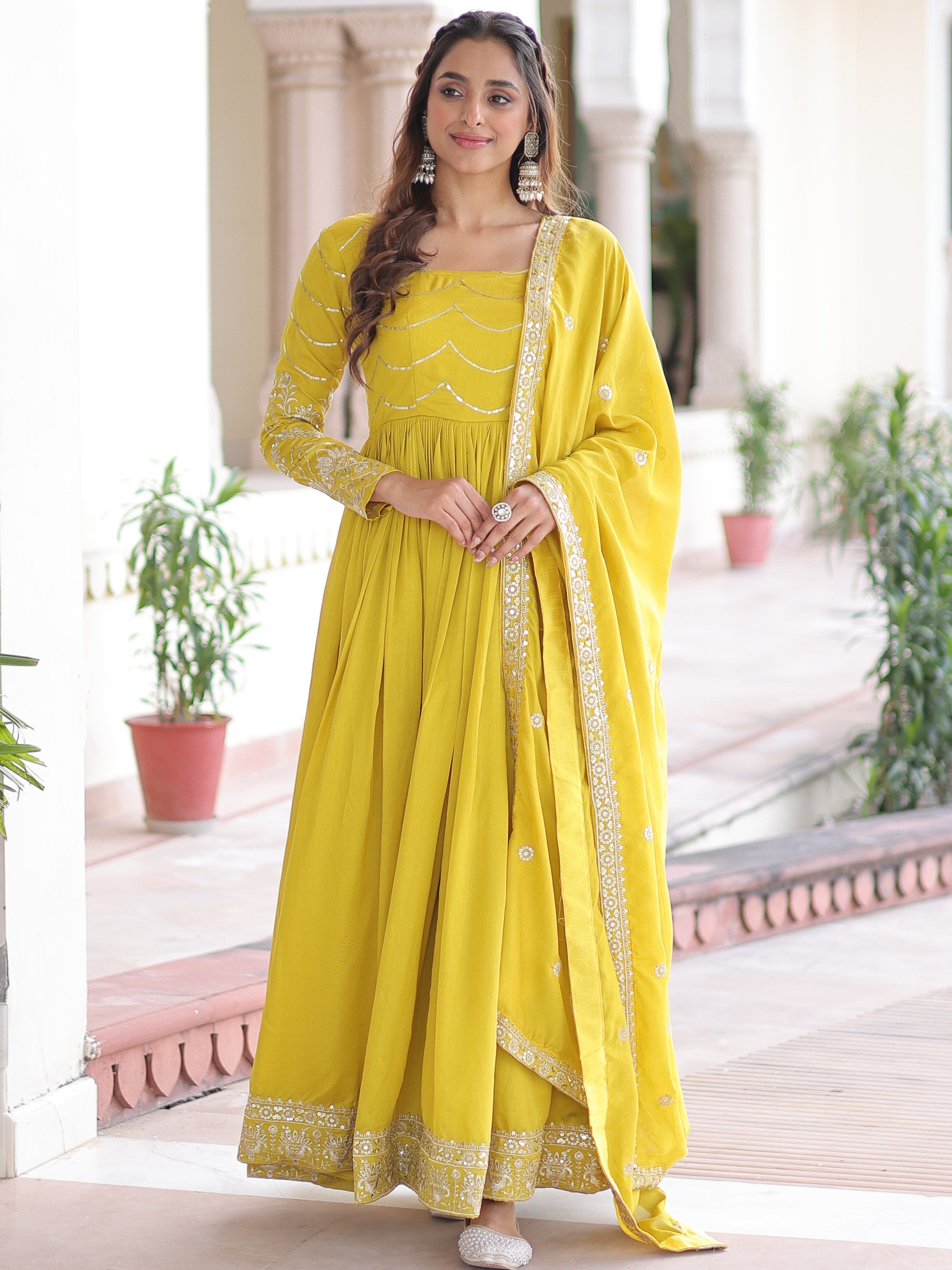 Vichitra Silk Gown For Women