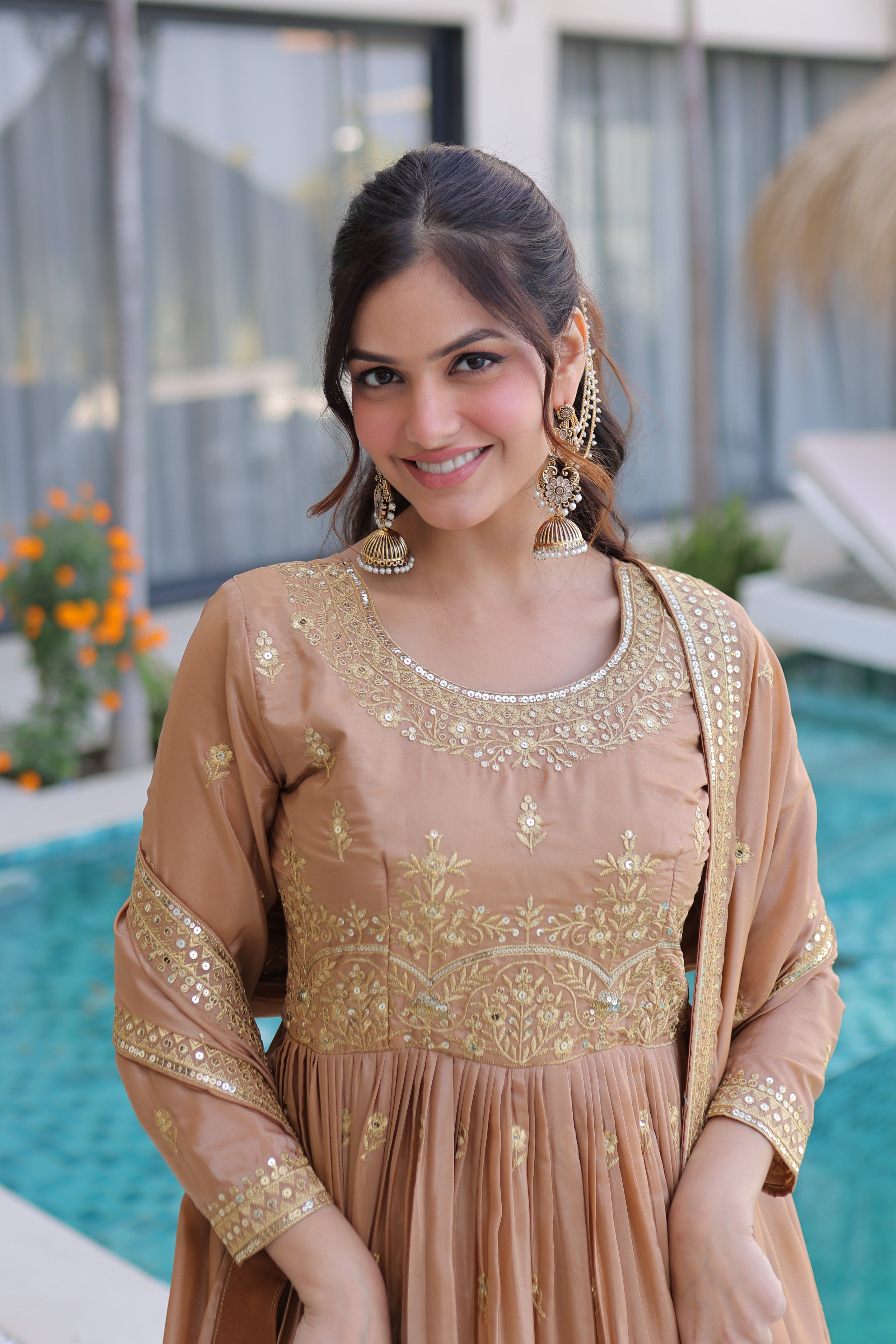 Silk Embroidered Kurti Sharara With Dupatta