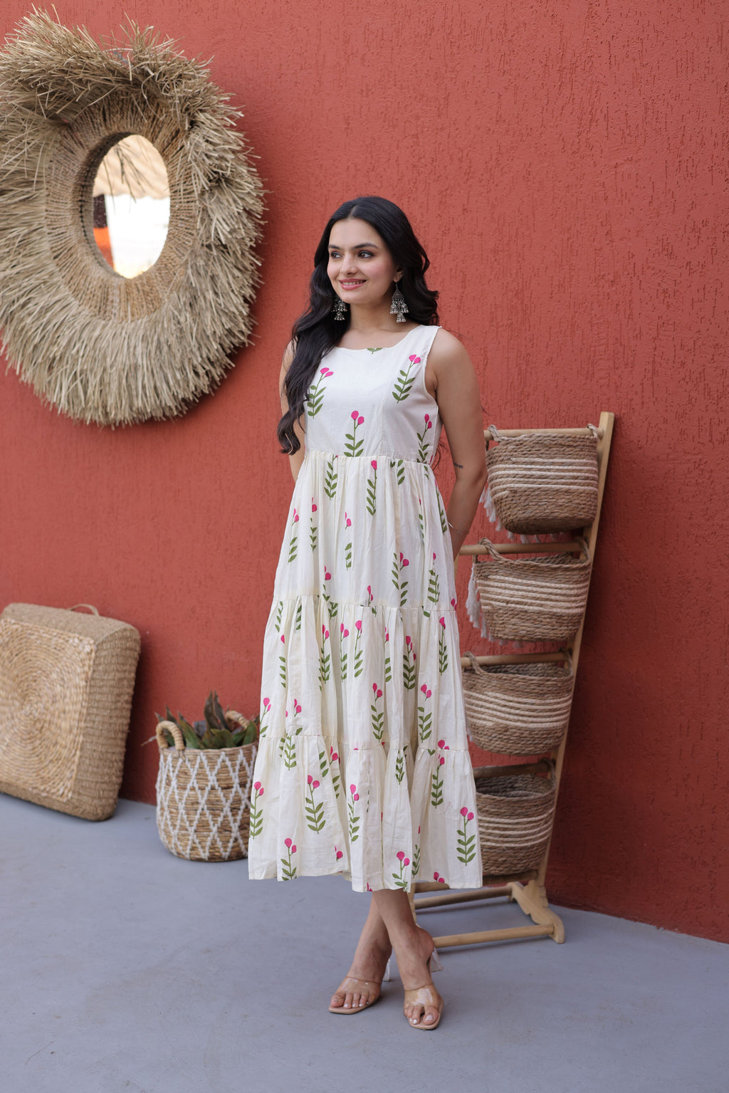 Cotton Printed Three Layer Frock
