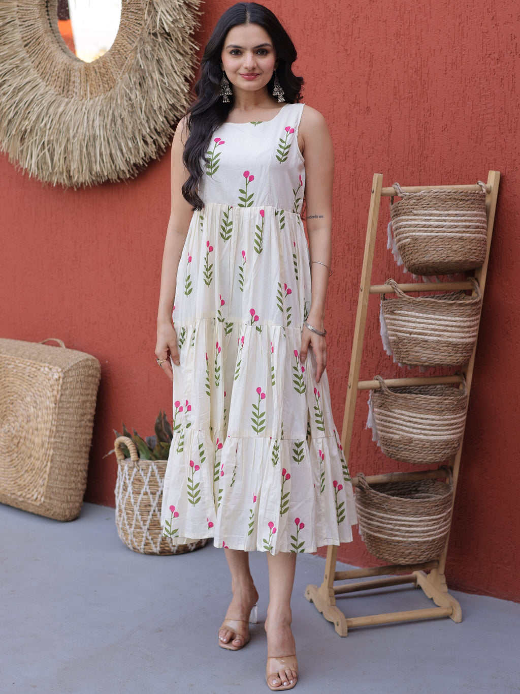 Cotton Printed Three Layer Frock