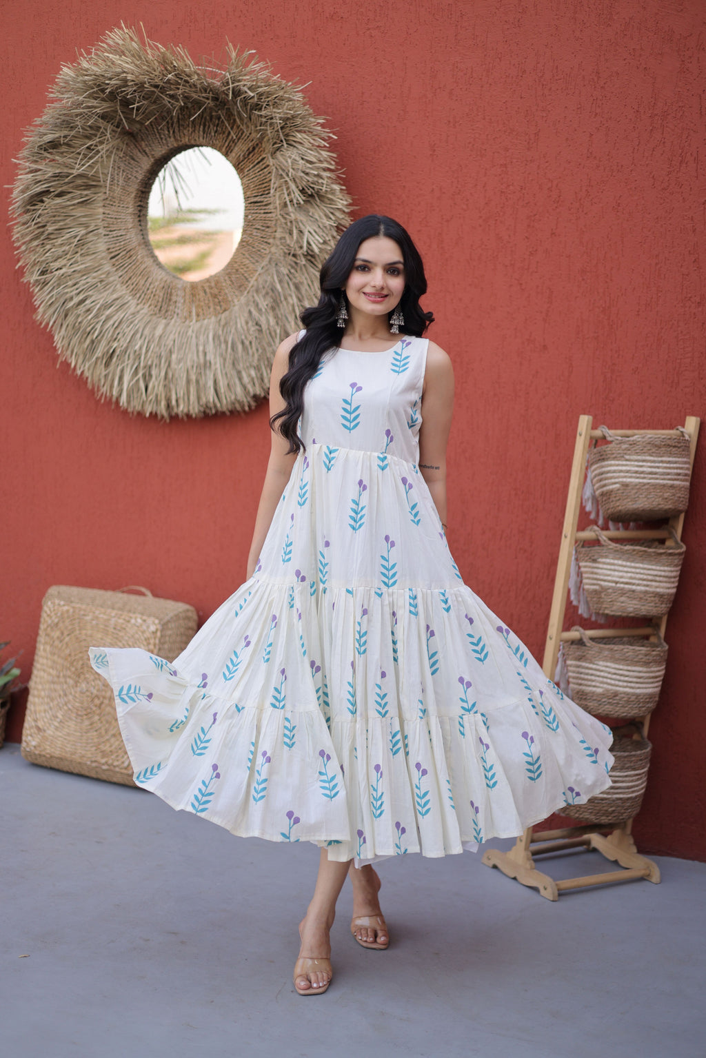 Cotton Printed Three Layer Frock
