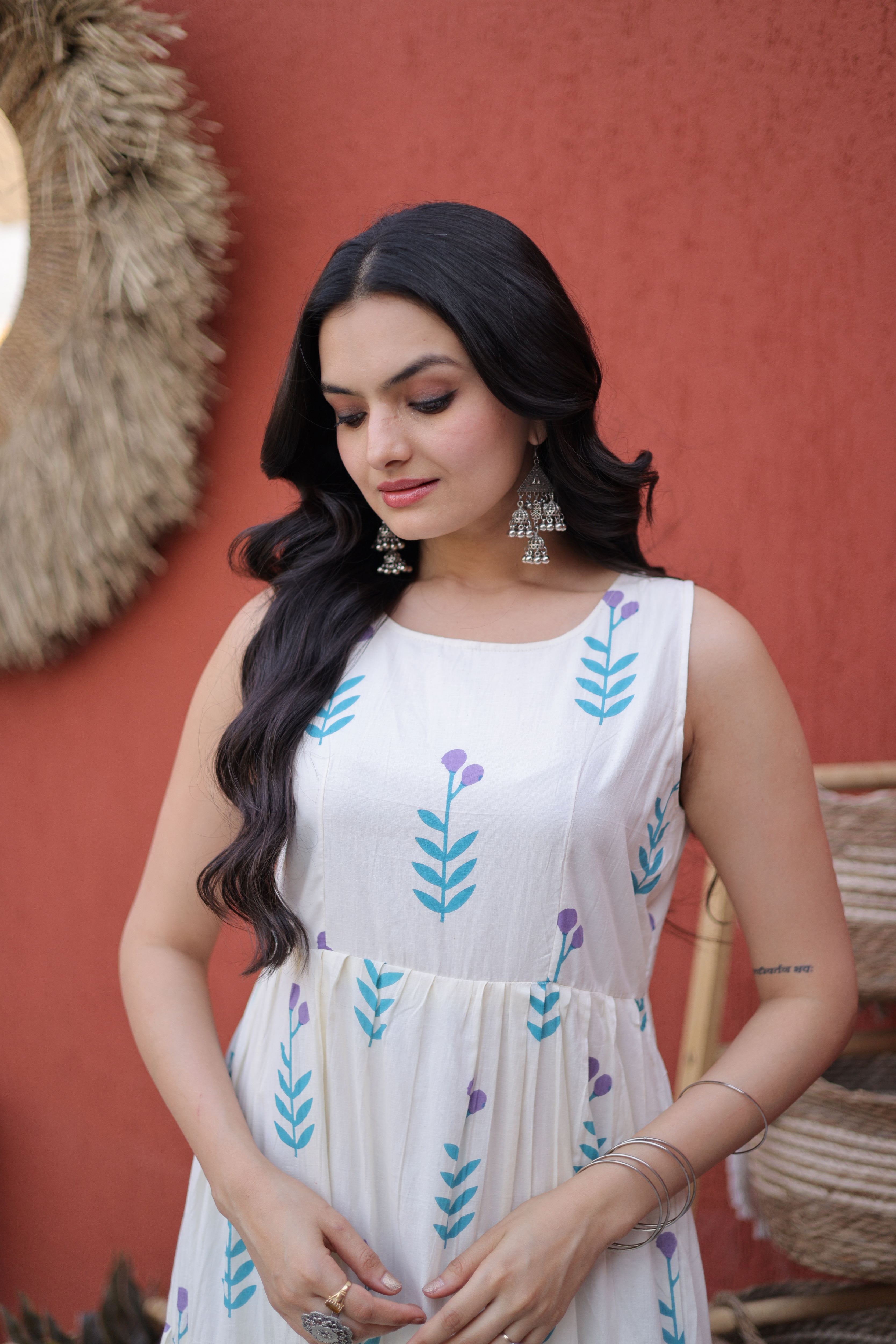 Cotton Printed Three Layer Frock