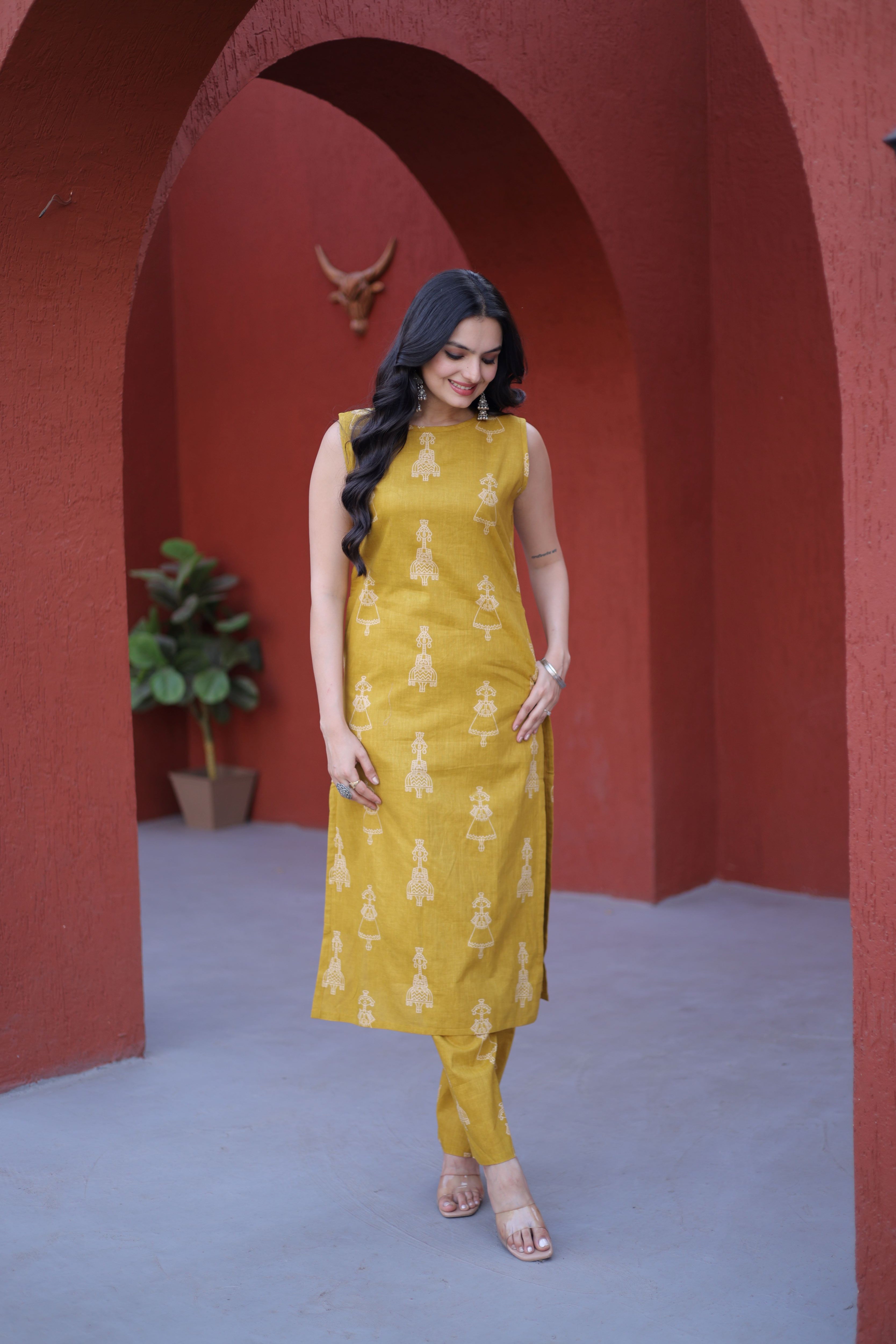 Cotton Printed Kurti-Pant