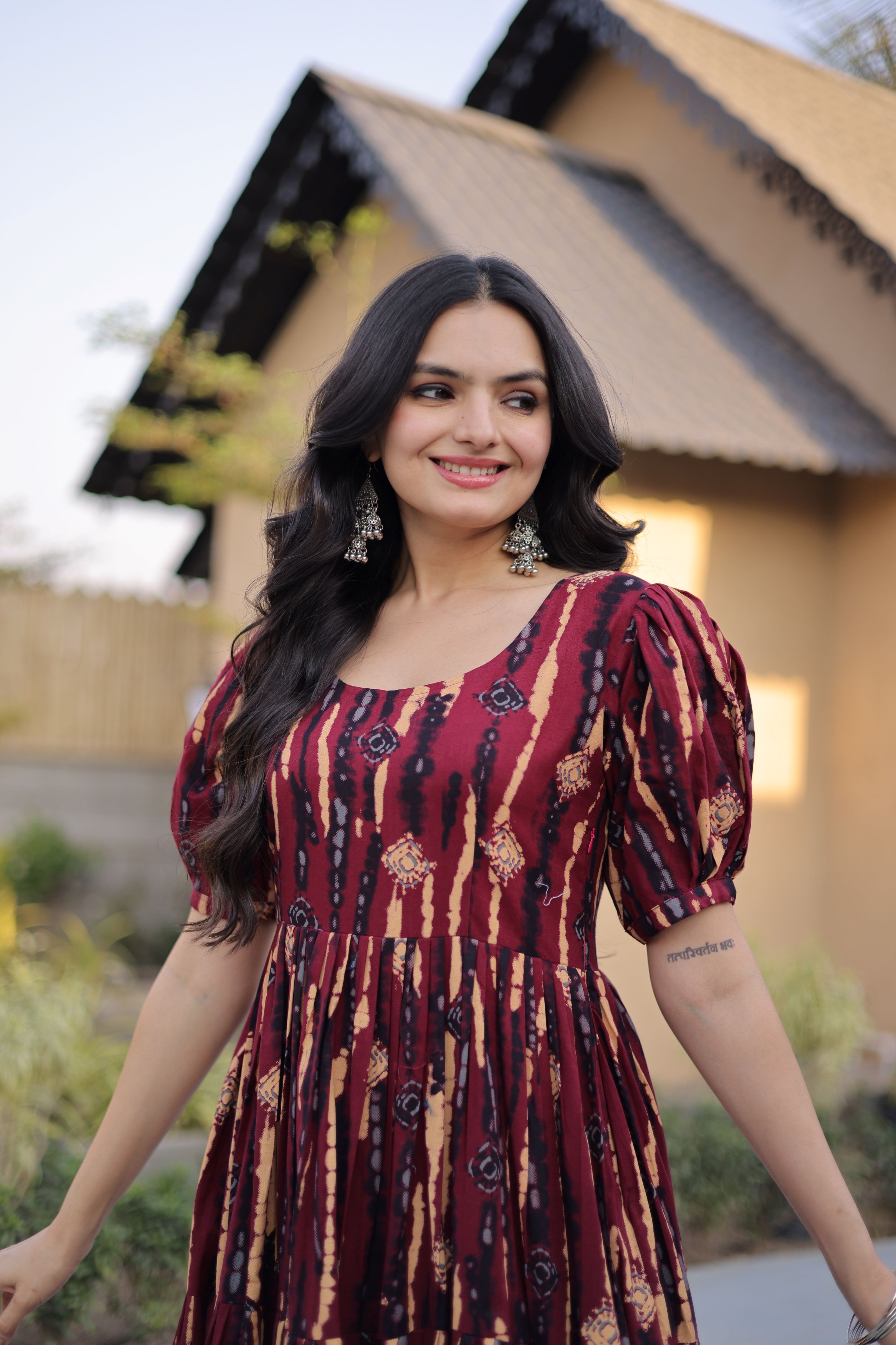 Printed Cotton Three Layer Frock
