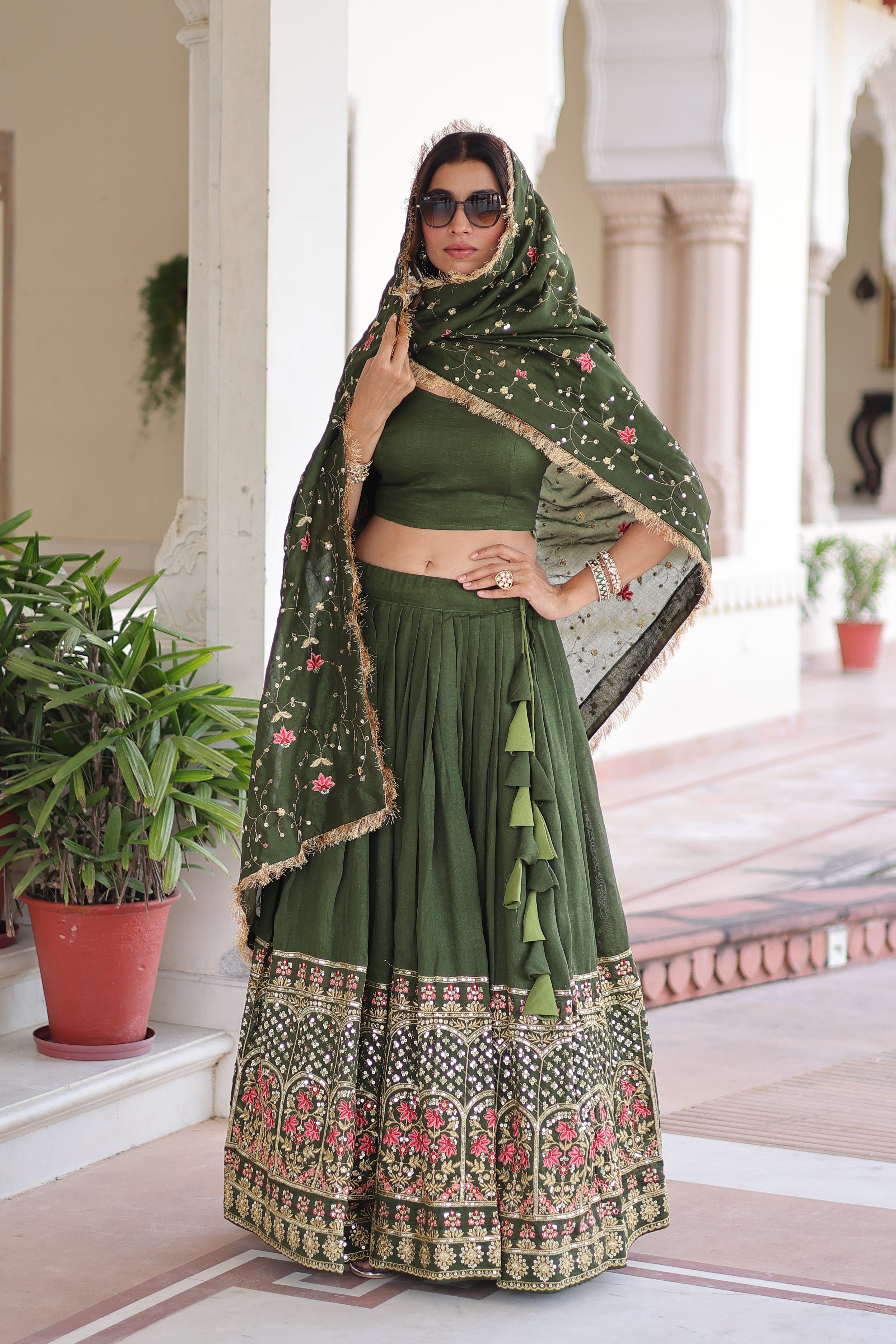 Vichitra Silk Lehenga For Women